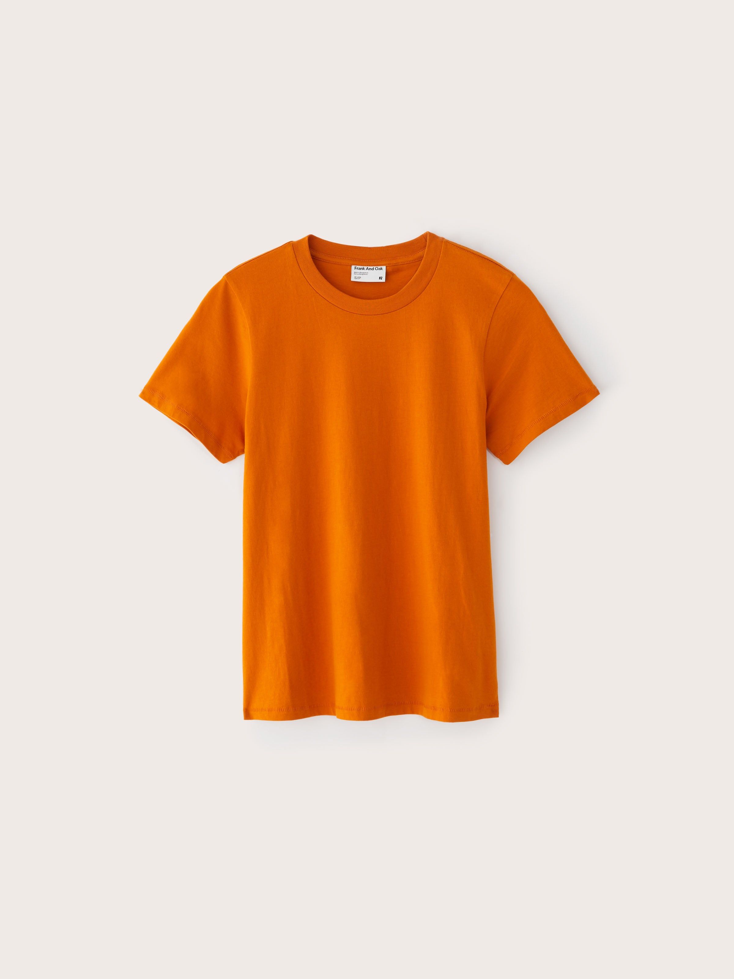 The Essential T-Shirt in Tangerine sold by Frank & Oak product image thumbnail 6