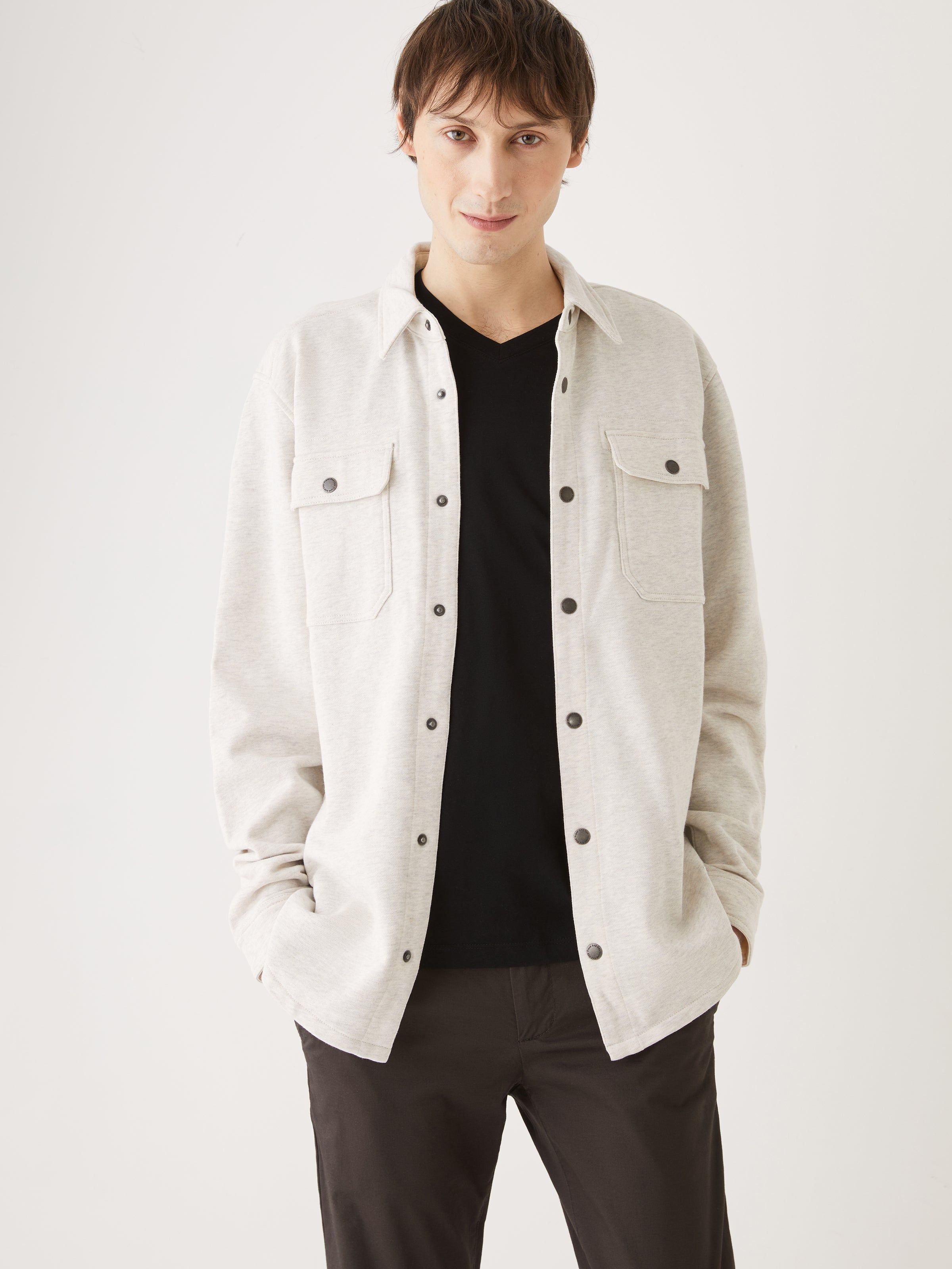 The French Terry Overshirt in White sold by Frank & Oak product image thumbnail 3