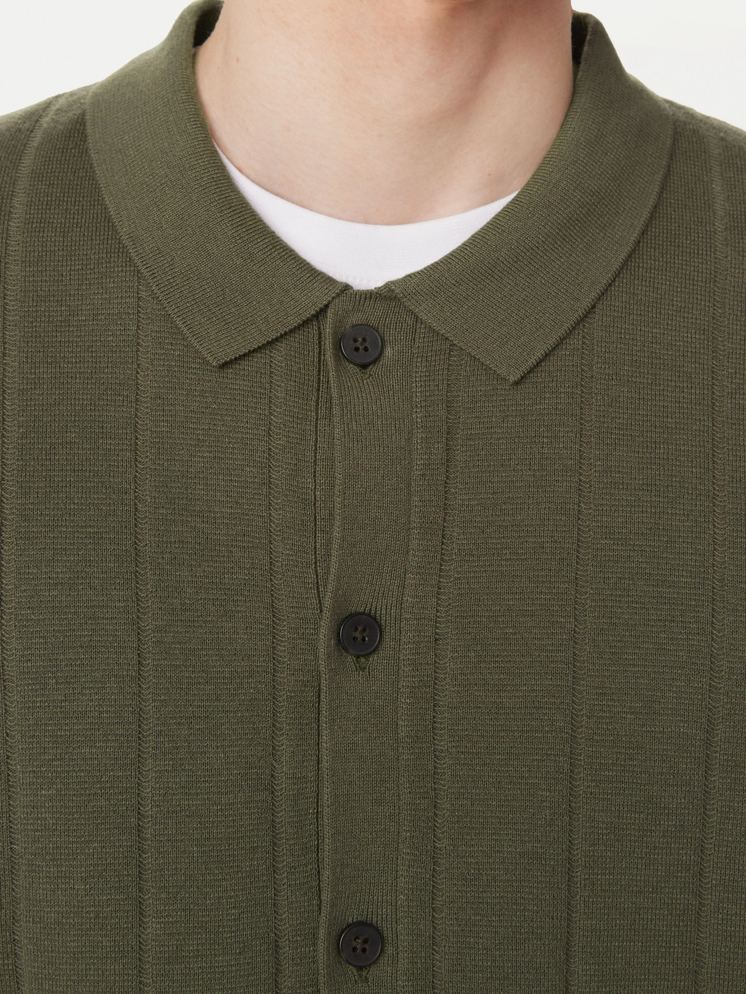 The Knit Button Up Polo in Green sold by Frank & Oak product image thumbnail 2