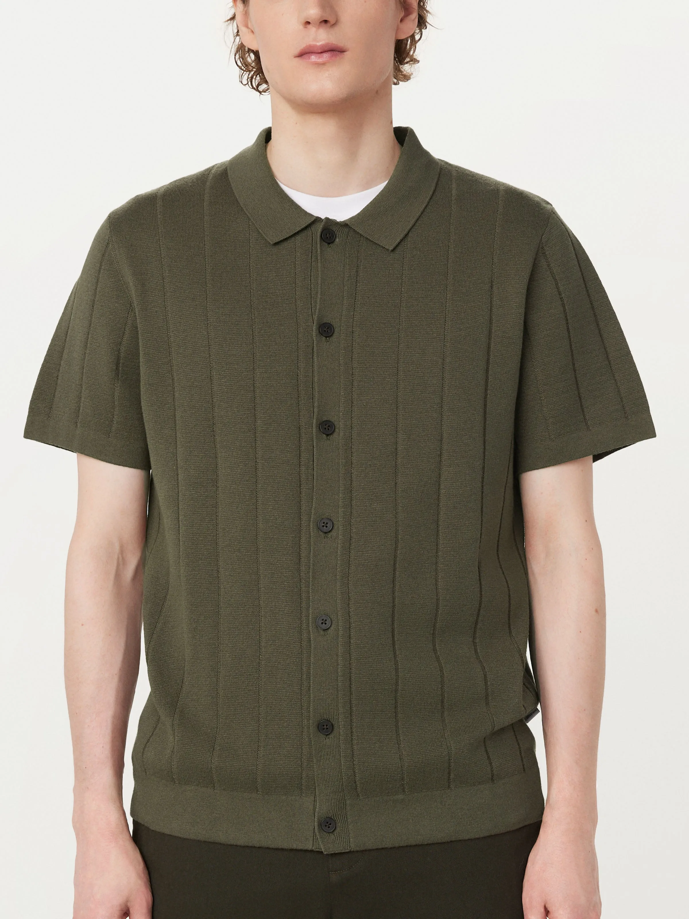 The Knit Button Up Polo in Green sold by Frank & Oak product image thumbnail 3