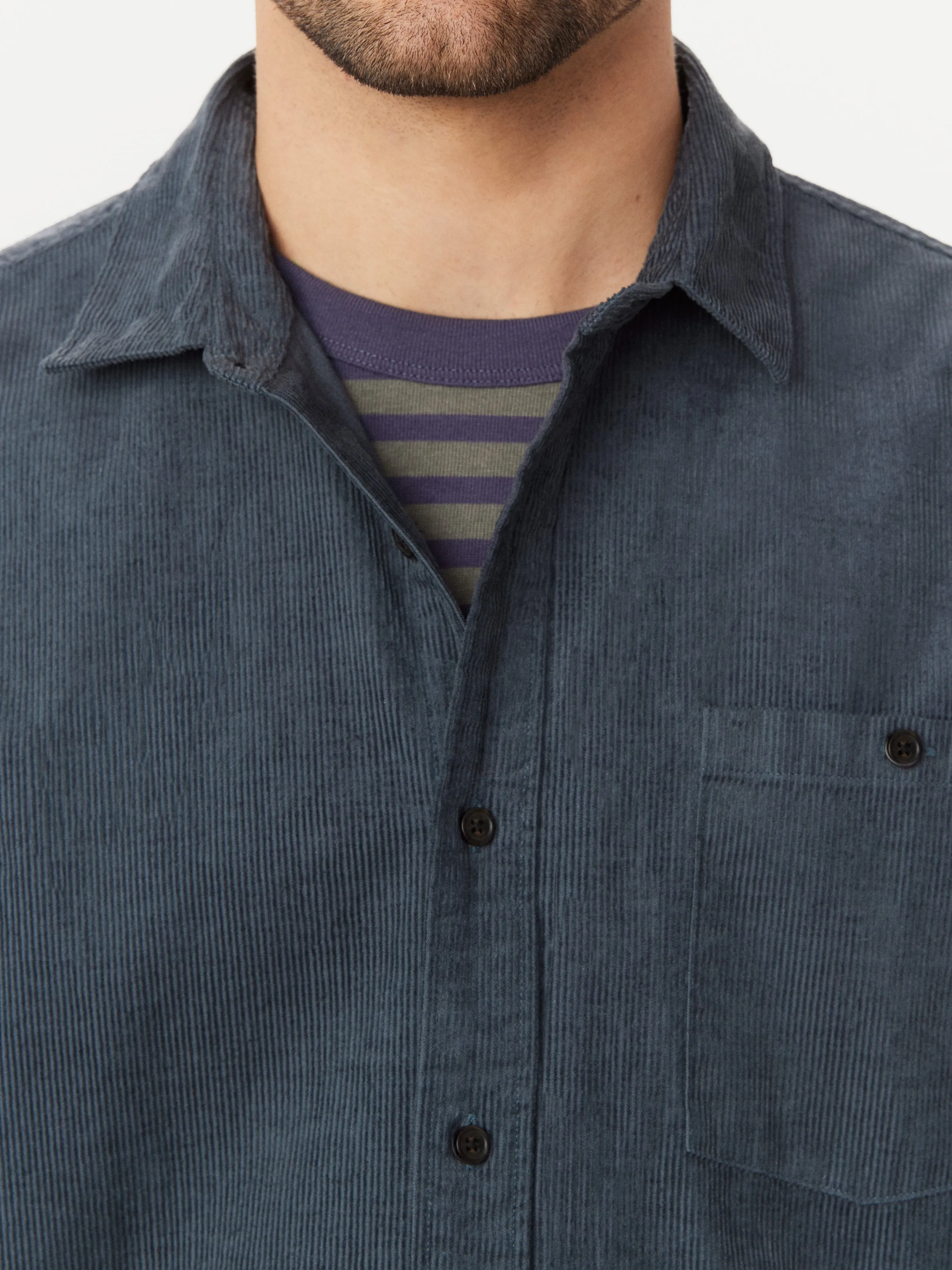The Light Corduroy Shirt in Ash Blue sold by Frank & Oak product image thumbnail 2