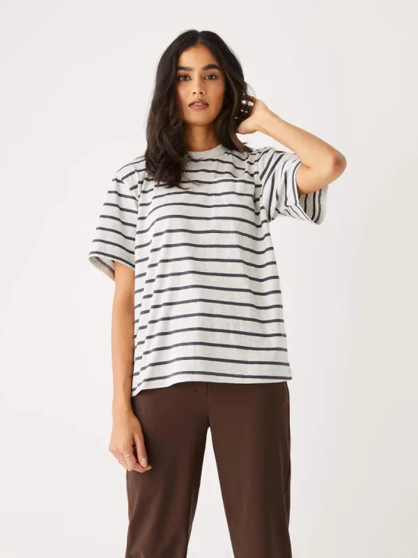 The Oversized Striped T-Shirt in Light Grey sold by Frank & Oak