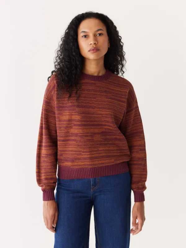 The Drop Shoulder Crewneck Sweater in Red Wine sold by Frank & Oak