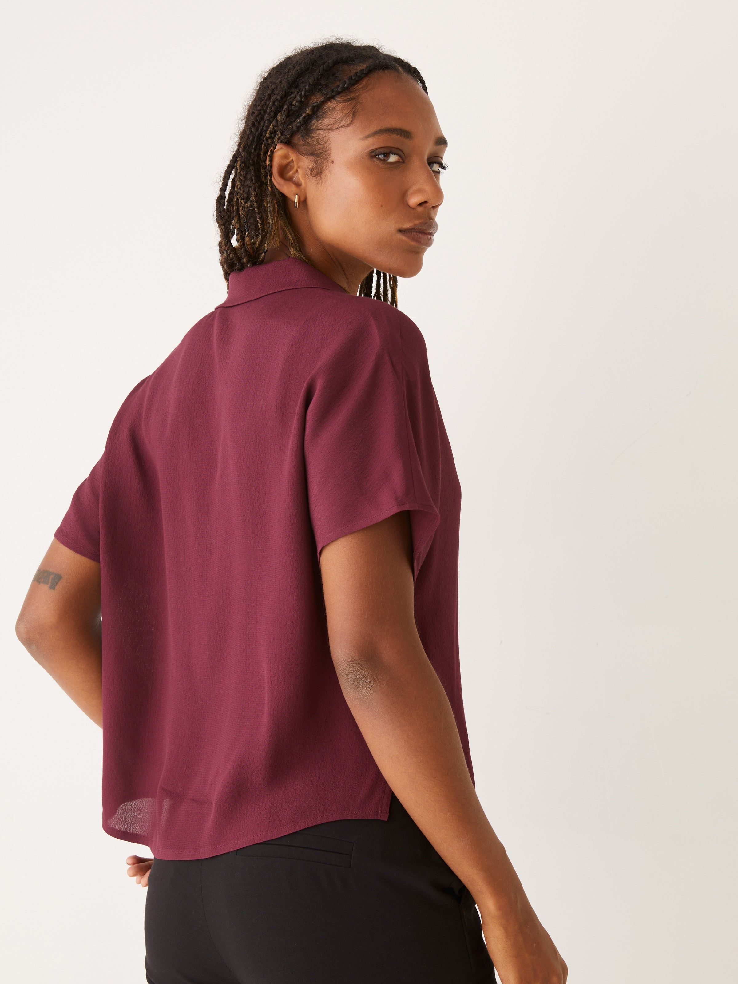 The Camp Collar Blouse in Red Wine sold by Frank & Oak product image thumbnail 3