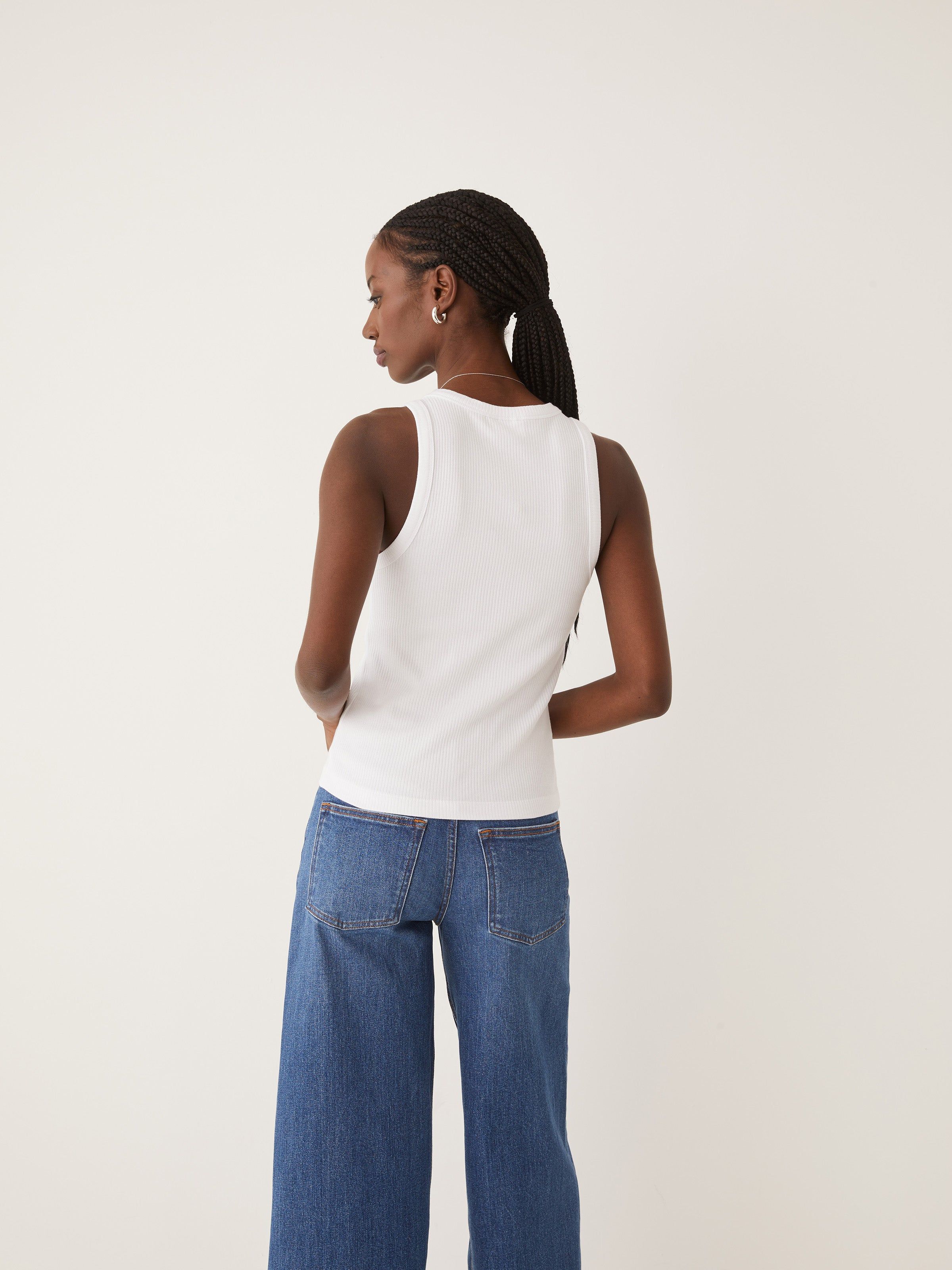 The Ribbed Racer Tank Top in Bright White sold by Frank & Oak product image thumbnail 3