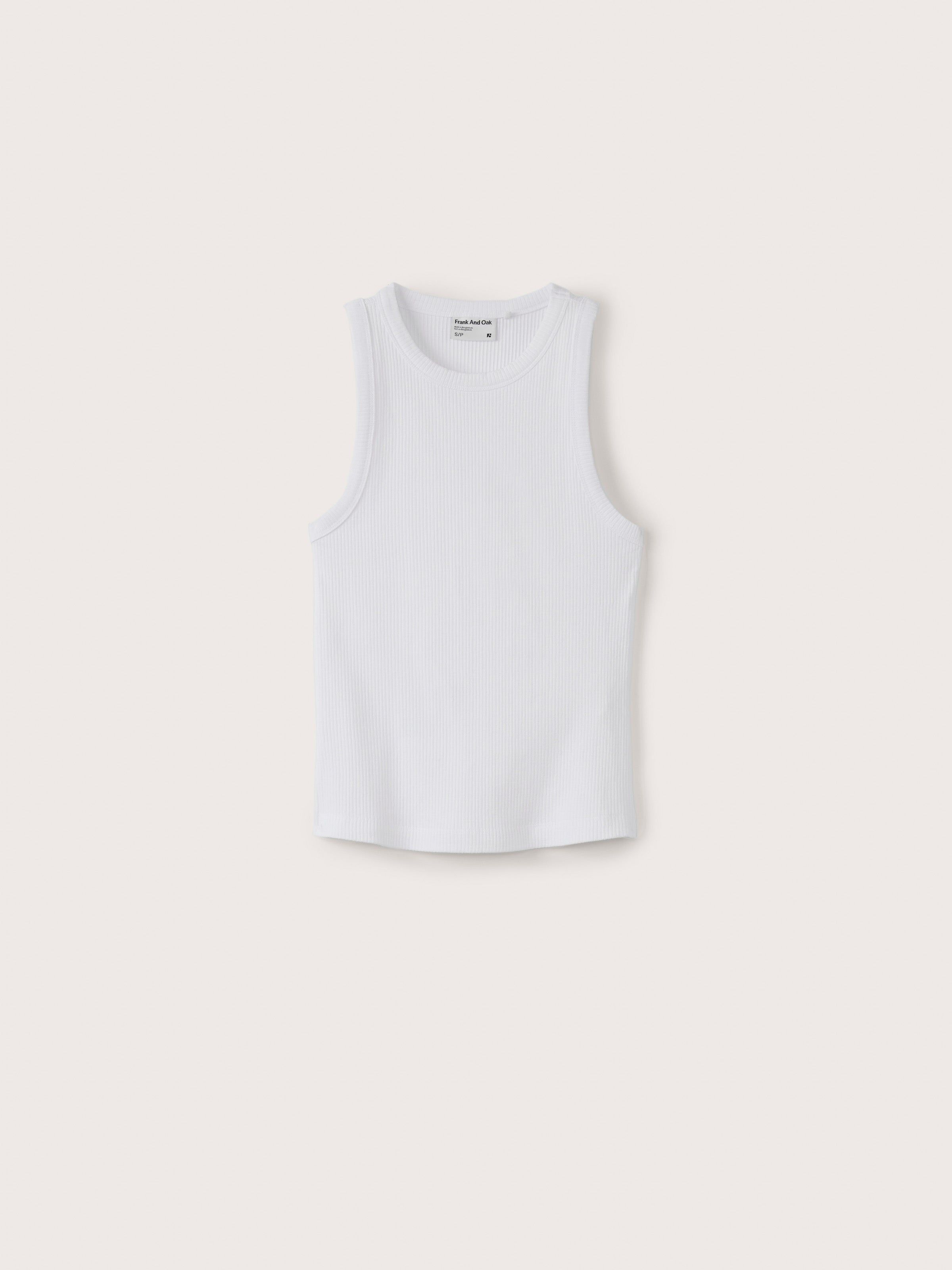 The Ribbed Racer Tank Top in Bright White sold by Frank & Oak product image thumbnail 5