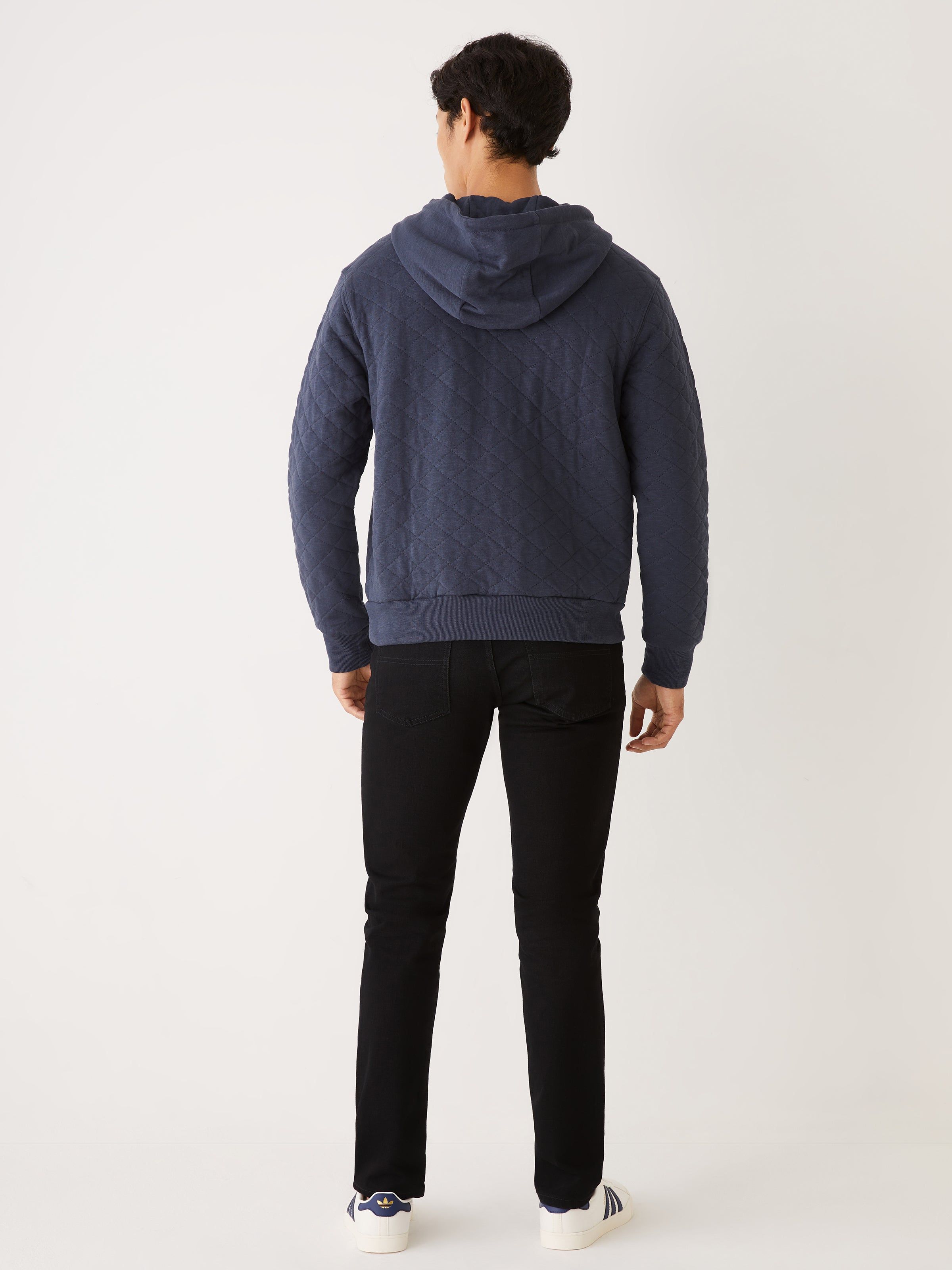 The Quilted Half-Zip Pull-Over in Night Blue sold by Frank & Oak product image thumbnail 4
