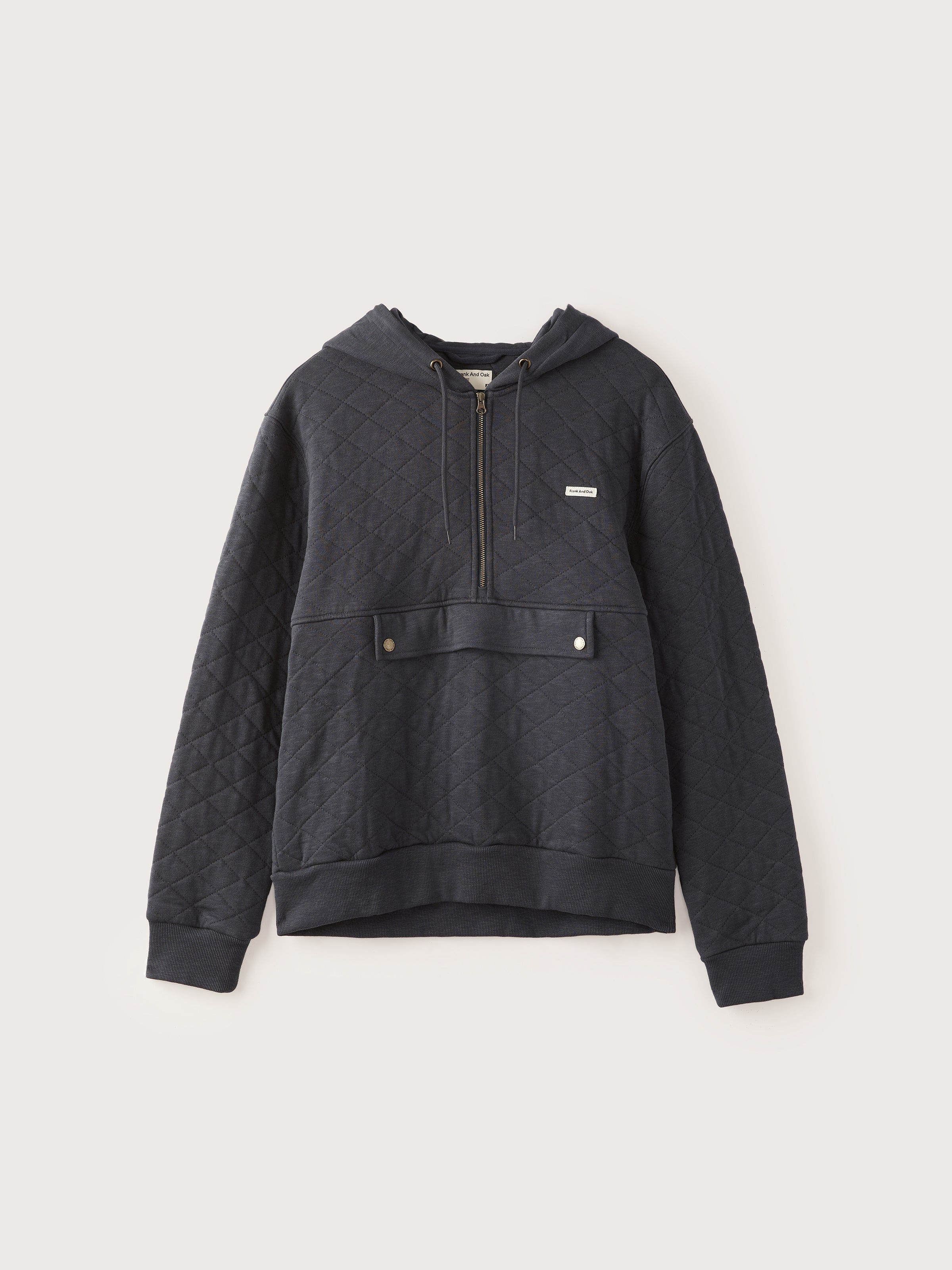 The Quilted Half-Zip Pull-Over in Night Blue sold by Frank & Oak product image thumbnail 6