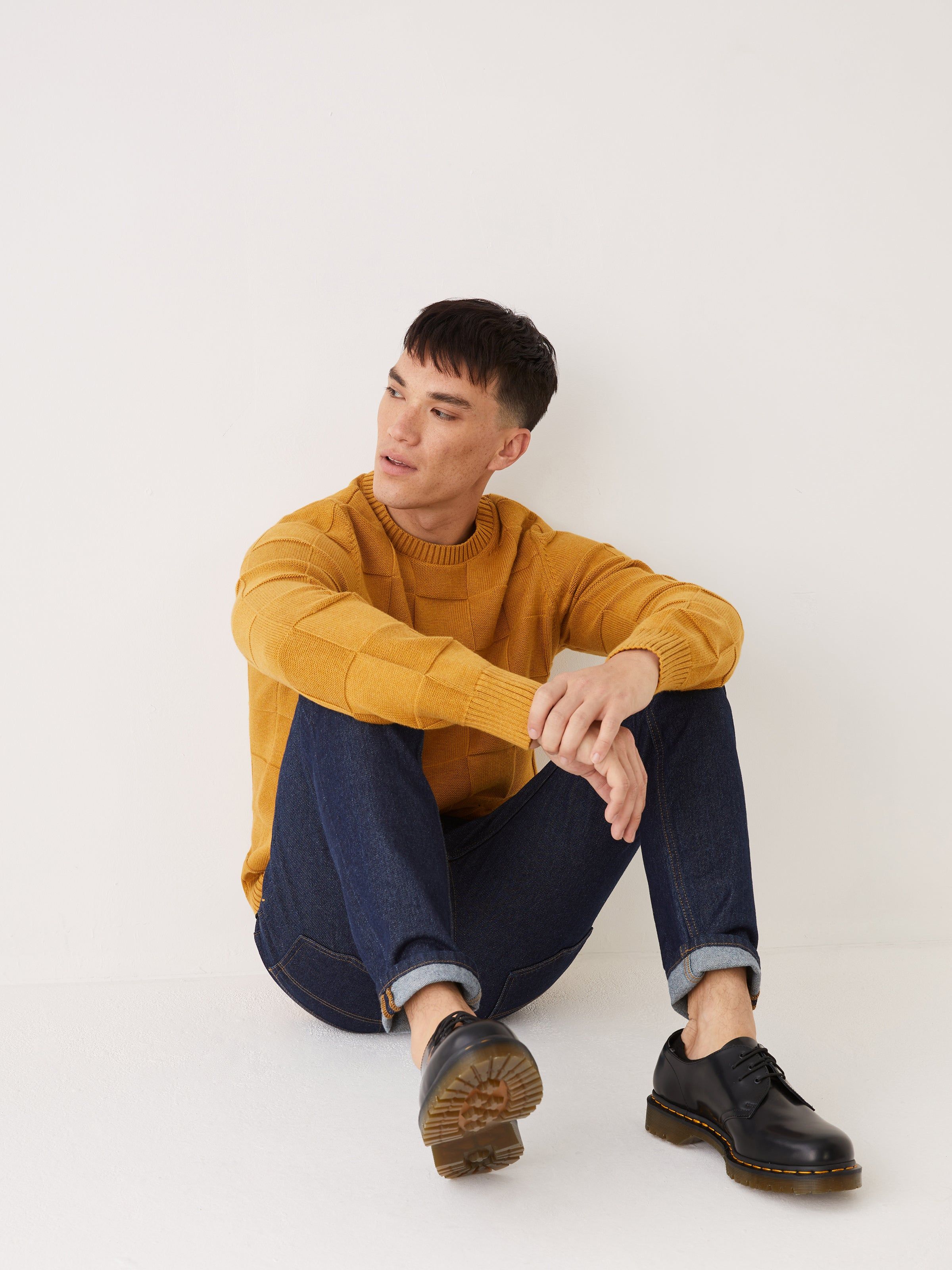 The Checkered Sweater in Mustard sold by Frank & Oak product image thumbnail 2