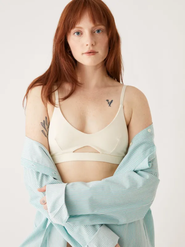 The Organic Cotton Bralette in Beige sold by Frank & Oak