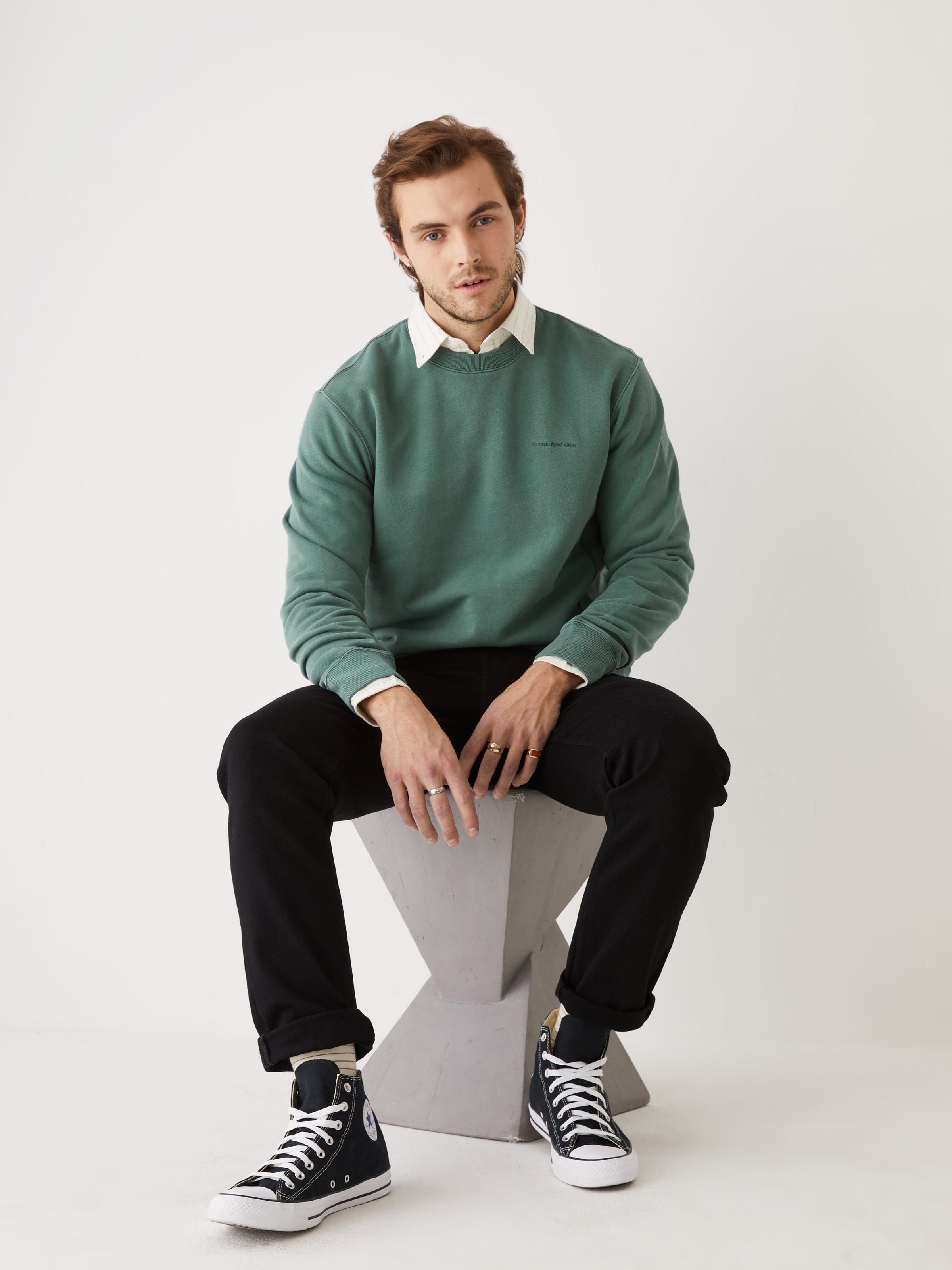 The ‘76 Organic Cotton Sweatshirt in Green sold by Frank & Oak product image thumbnail 5