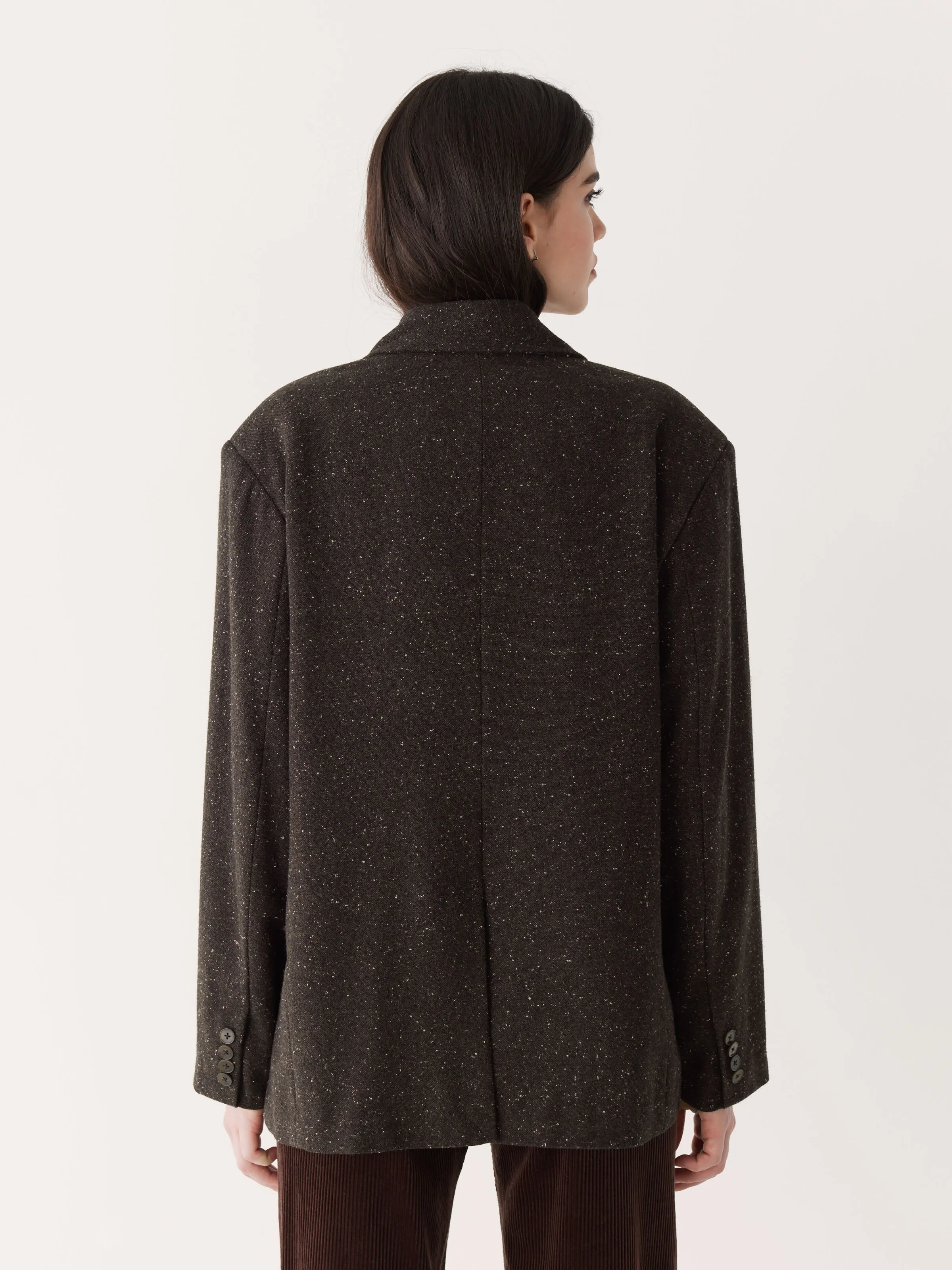 The Comfort Double Breasted Blazer in Dark Brown sold by Frank & Oak product image thumbnail 3