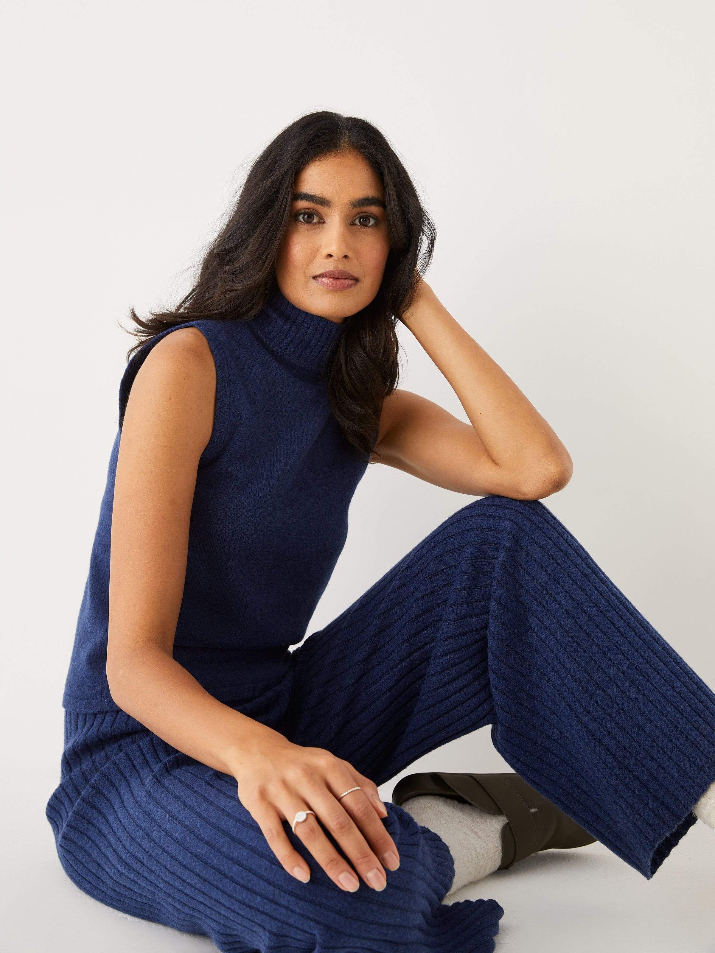 The SuperSoft Mockneck Tank in Dark Blue sold by Frank & Oak product image thumbnail 2