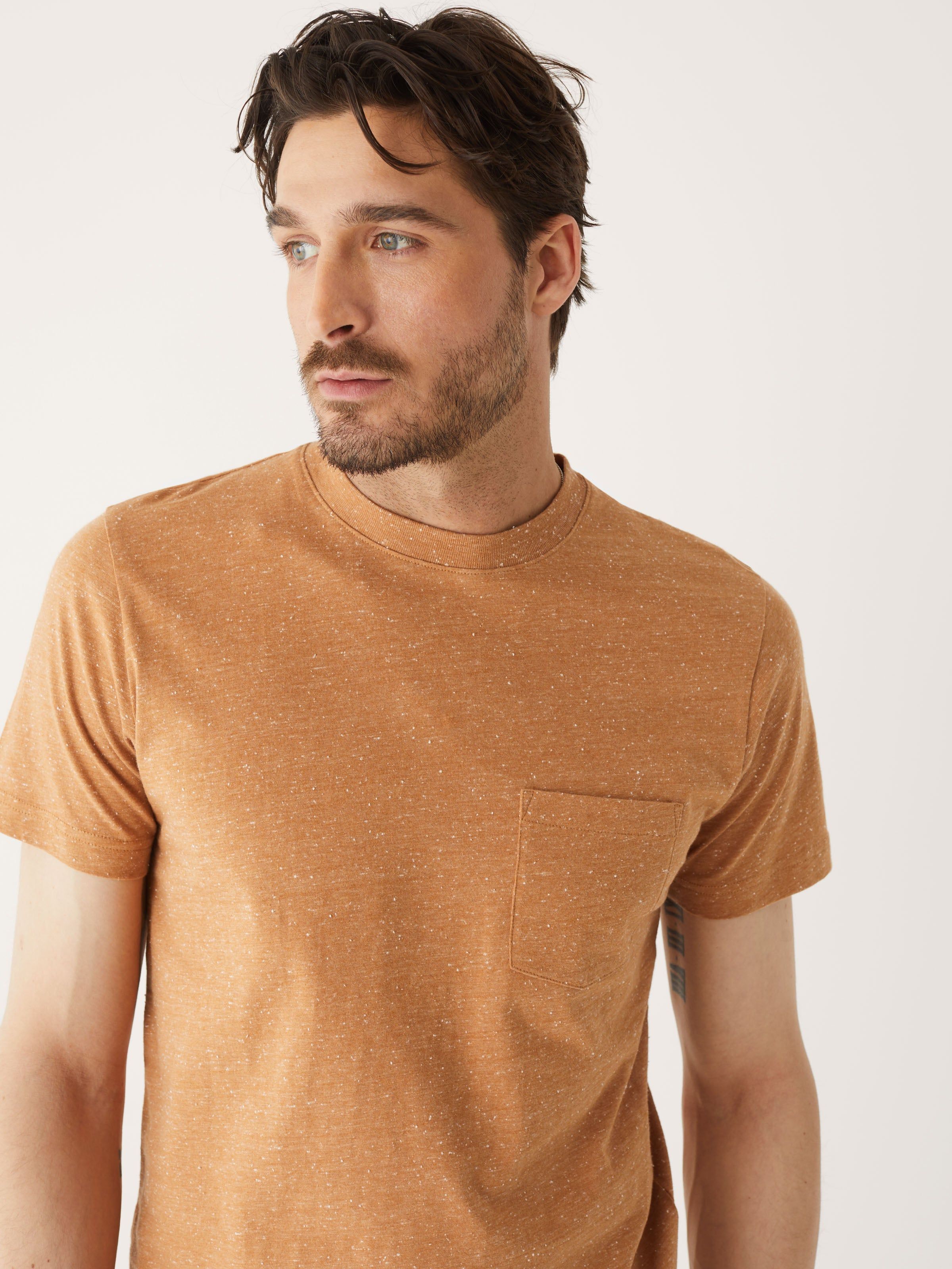 The Slim Textured T-Shirt in Copper sold by Frank & Oak