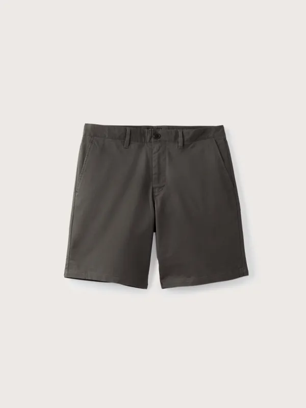 The Brunswick Slim Fit Chino Short in Iron Grey sold by Frank & Oak