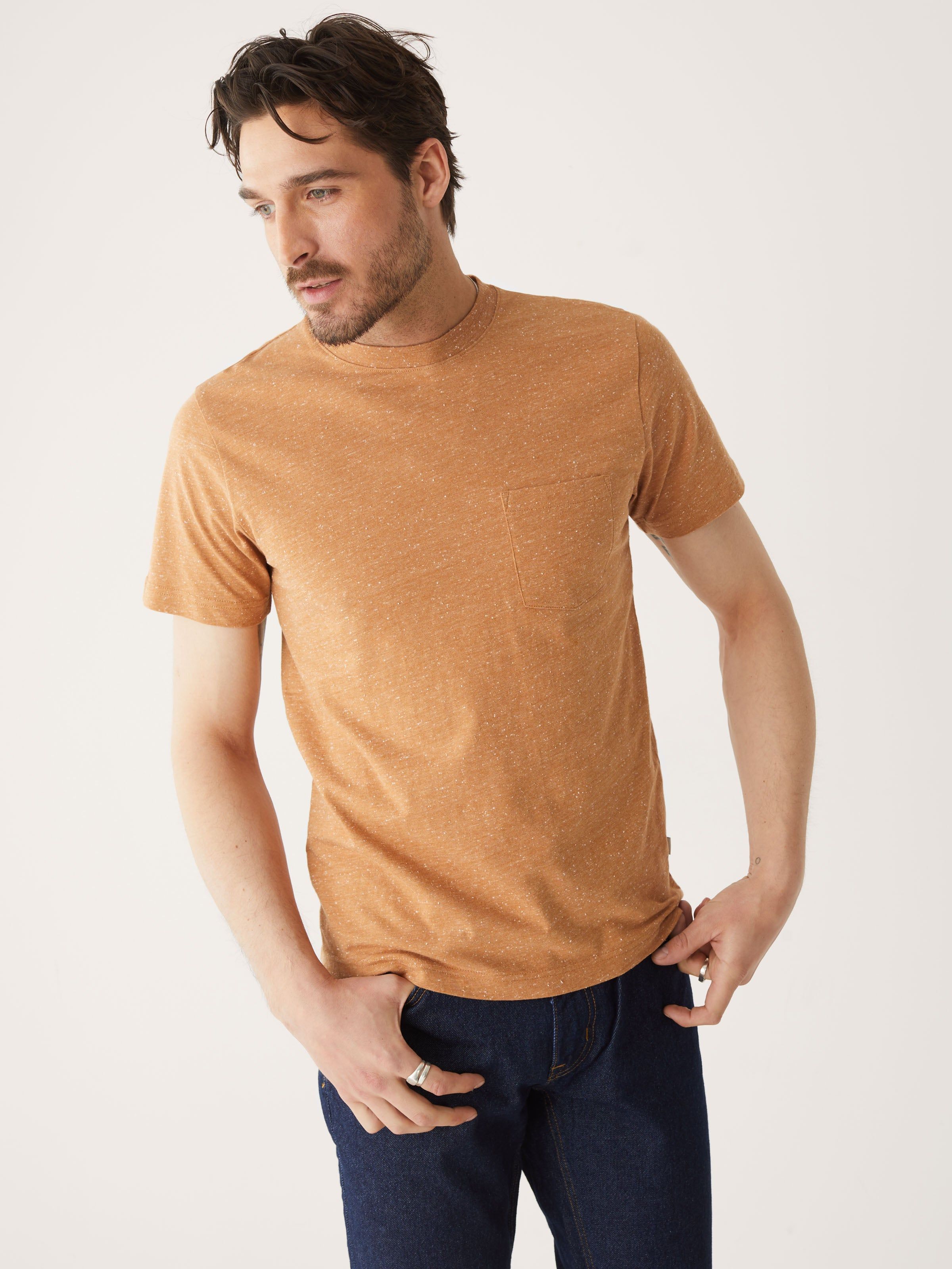 The Slim Textured T-Shirt in Copper sold by Frank & Oak product image thumbnail 5