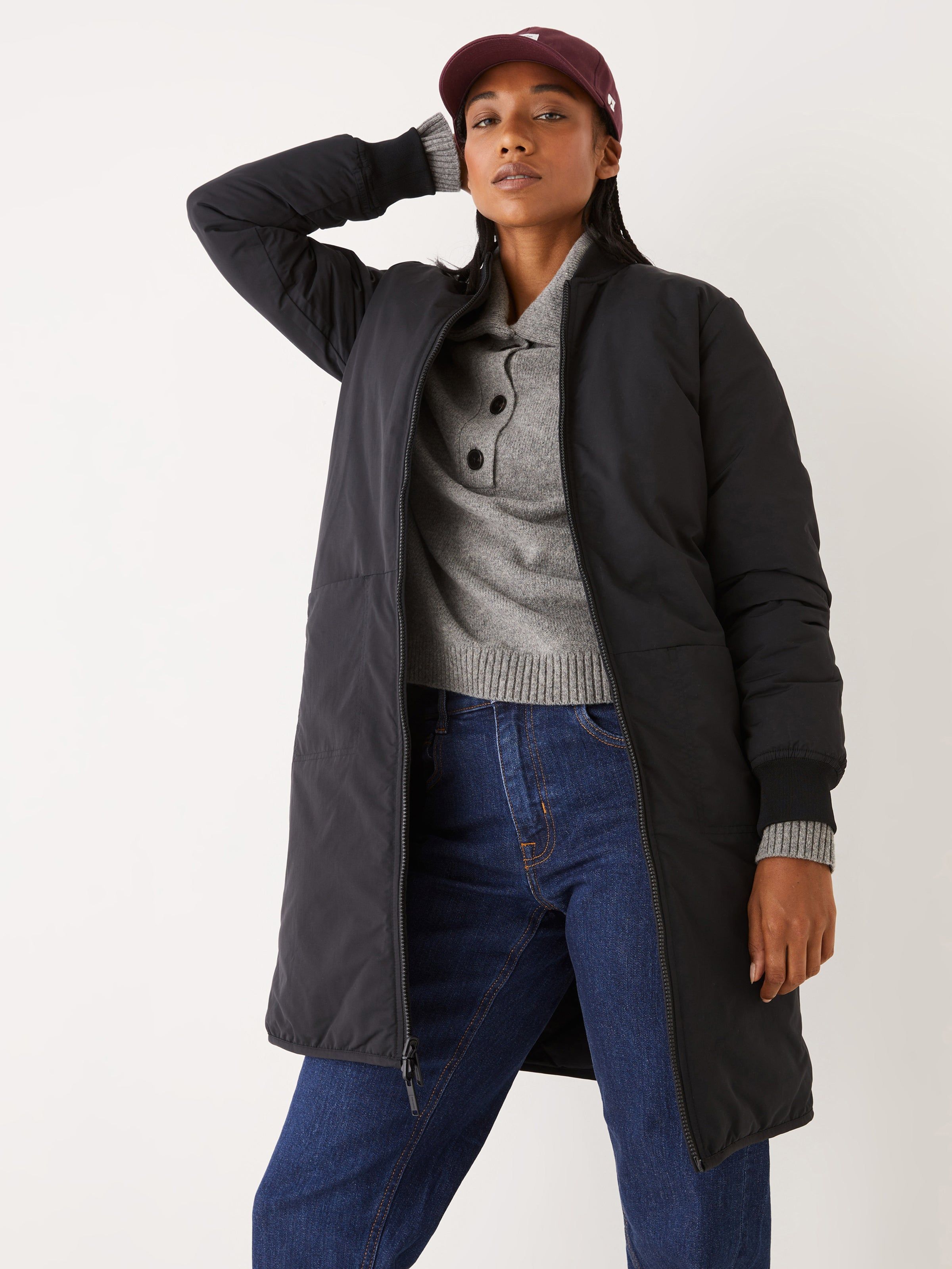 The Skyline Reversible Maxi Bomber in Black sold by Frank & Oak product image thumbnail 2