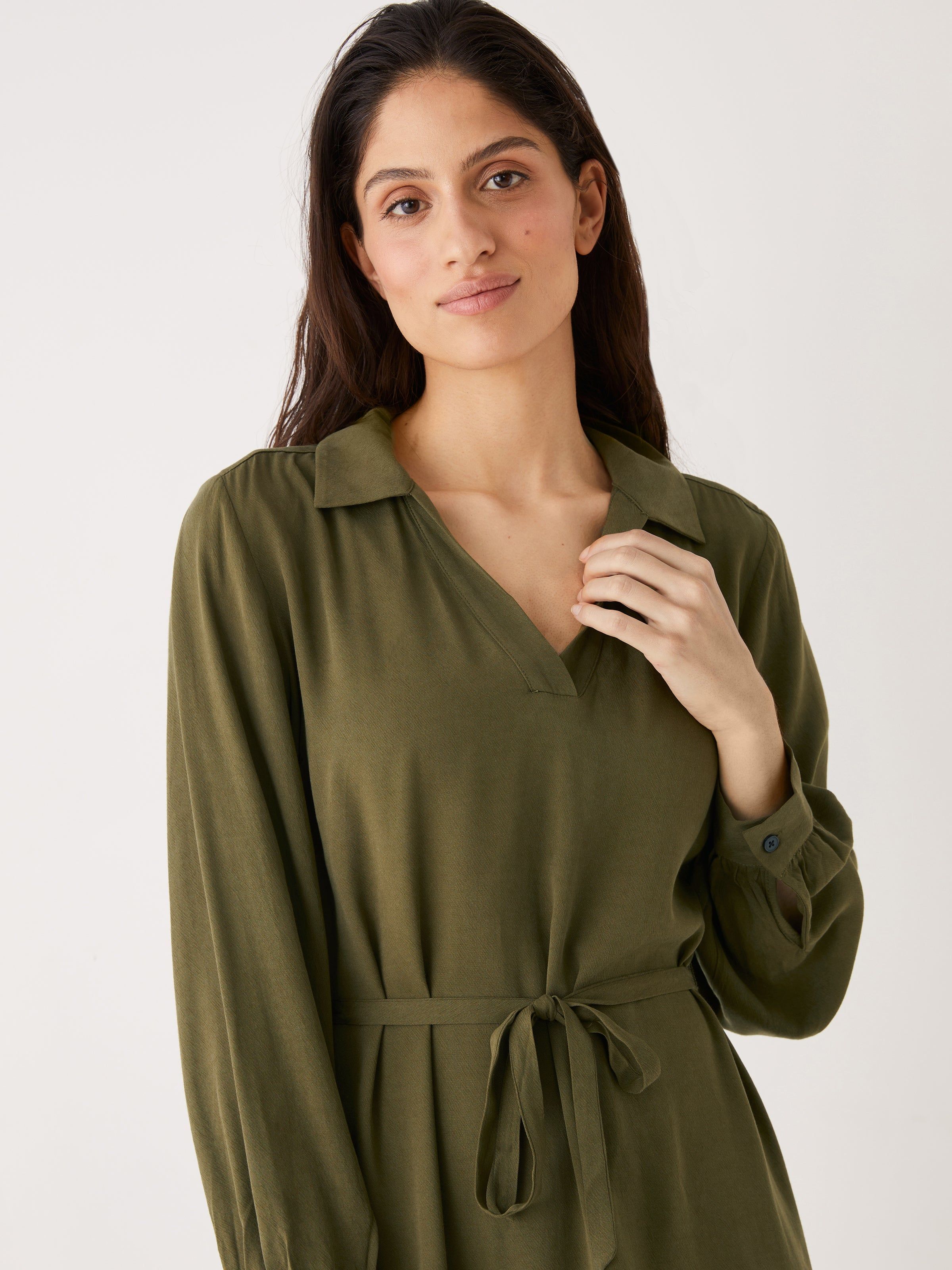 The Collar Dress in Dark Olive sold by Frank & Oak product image thumbnail 2