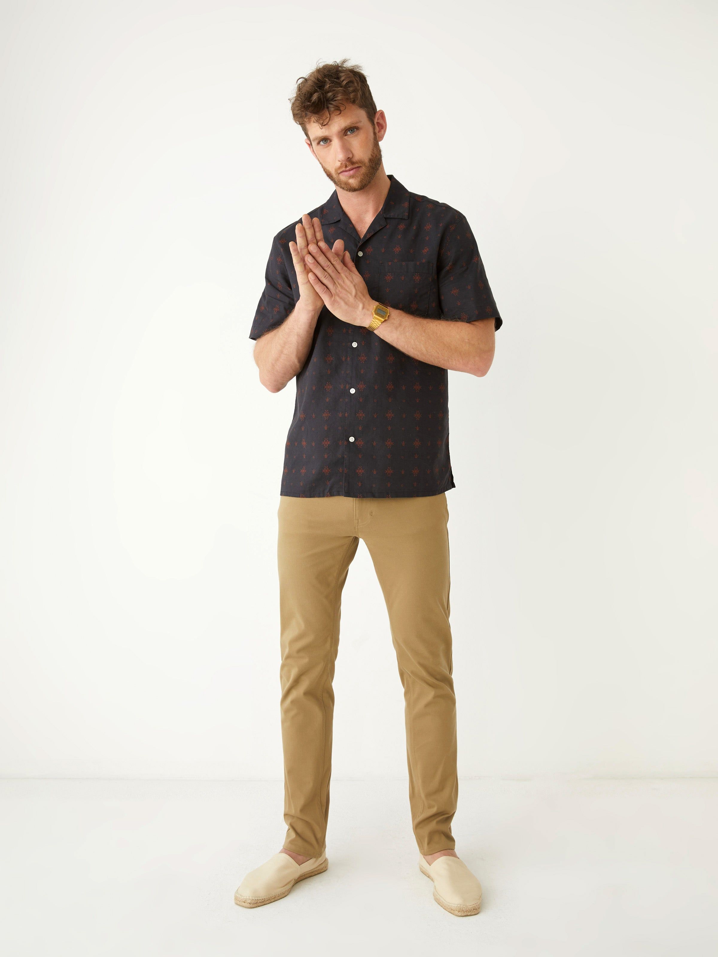 The Camp Collar Resort Shirt in Dark Grey sold by Frank & Oak product image thumbnail 3