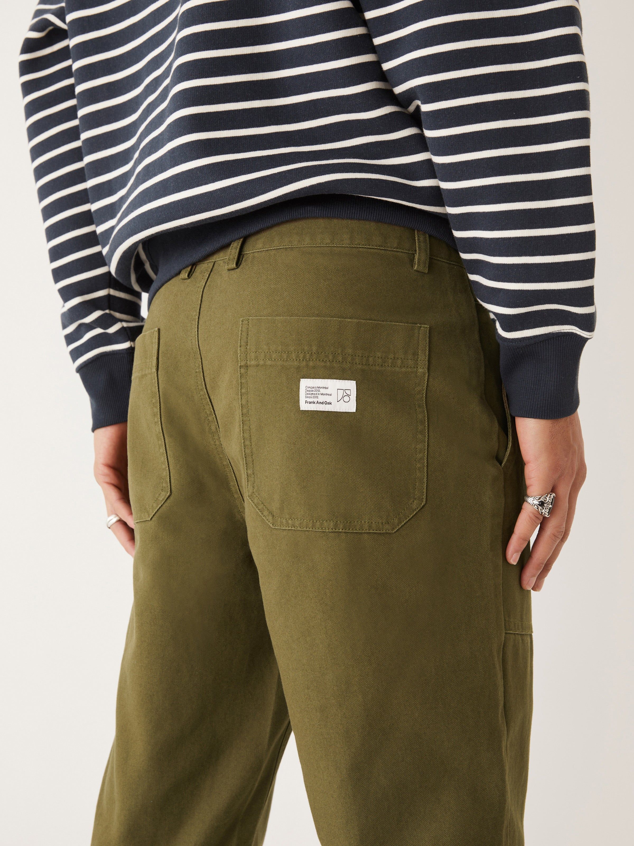 The Joey Straight Fit Work Pant in Dark Olive sold by Frank & Oak product image thumbnail 4