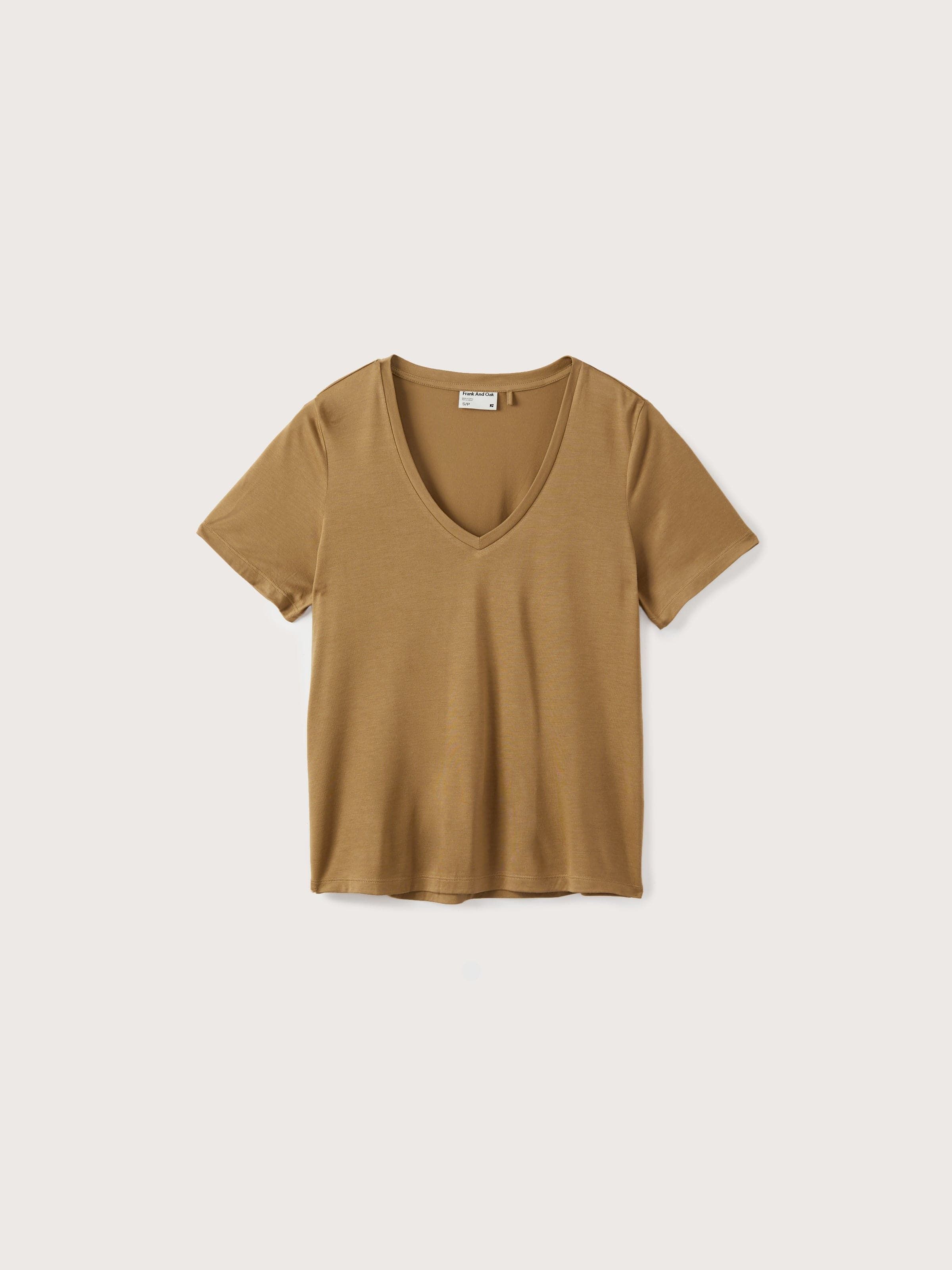 The SuperSoft V-Neck Tee in Brown sold by Frank & Oak product image thumbnail 3