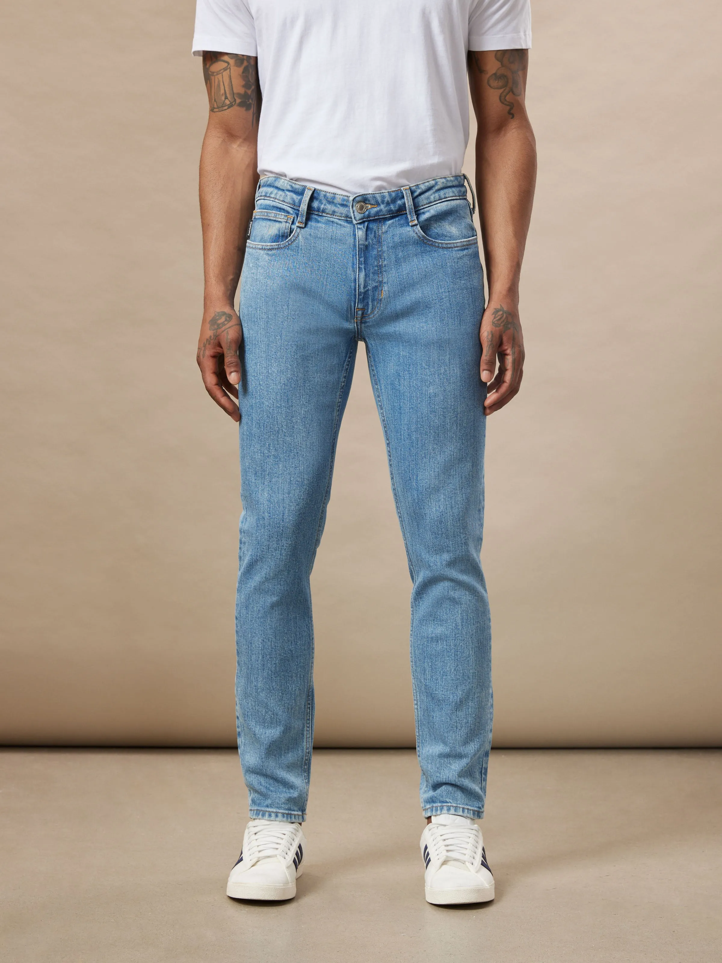 The Hugo Skinny Jean in Light Blue sold by Frank & Oak