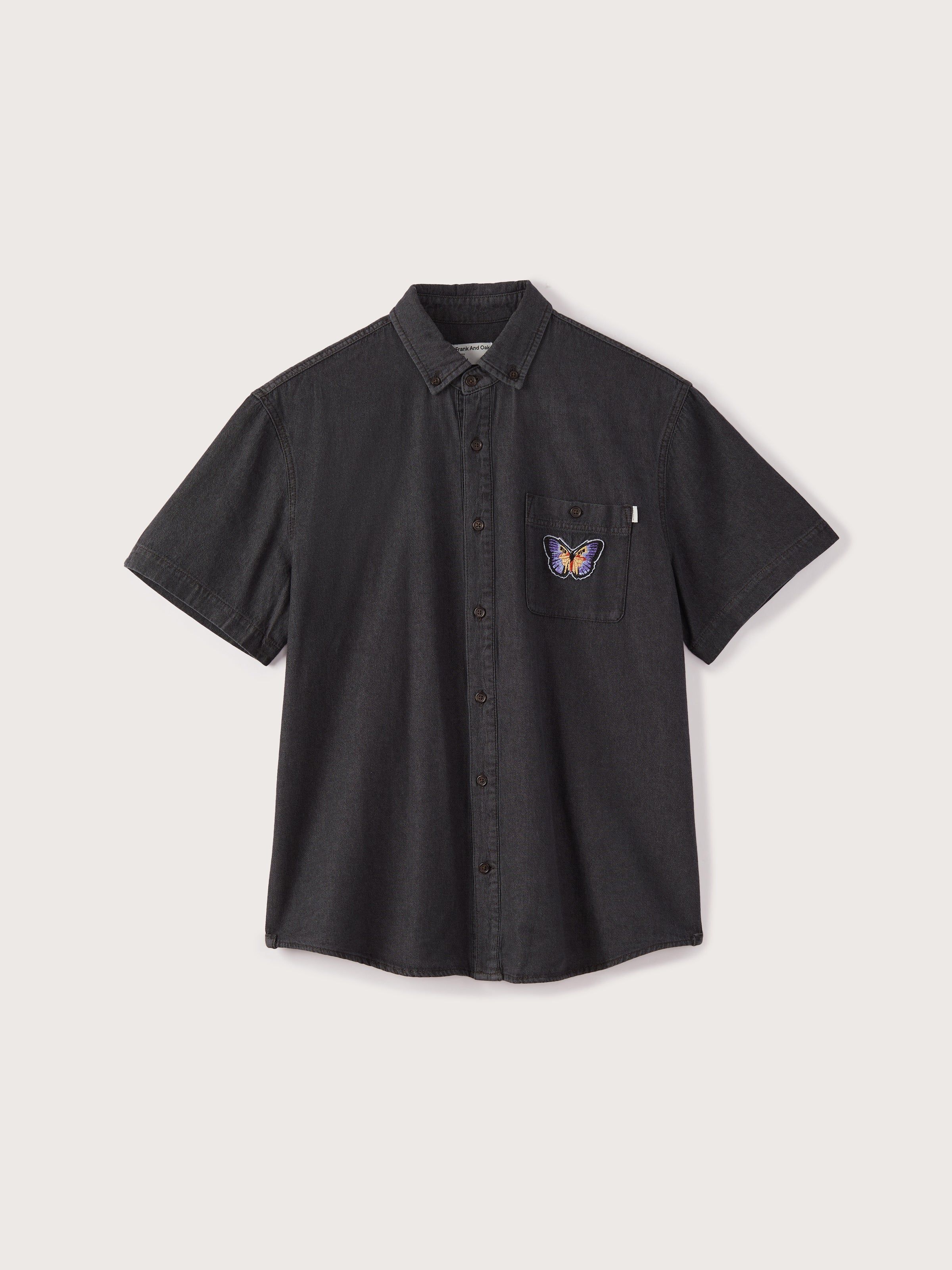 The Short Sleeve Denim Shirt in Washed Black sold by Frank & Oak product image thumbnail 5