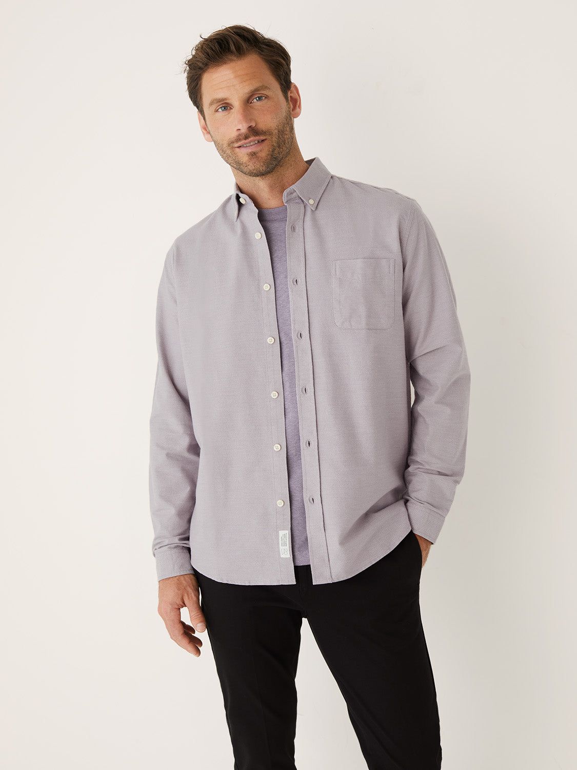 The Marled Jasper Oxford Shirt in Slate Violet sold by Frank & Oak product image thumbnail 2