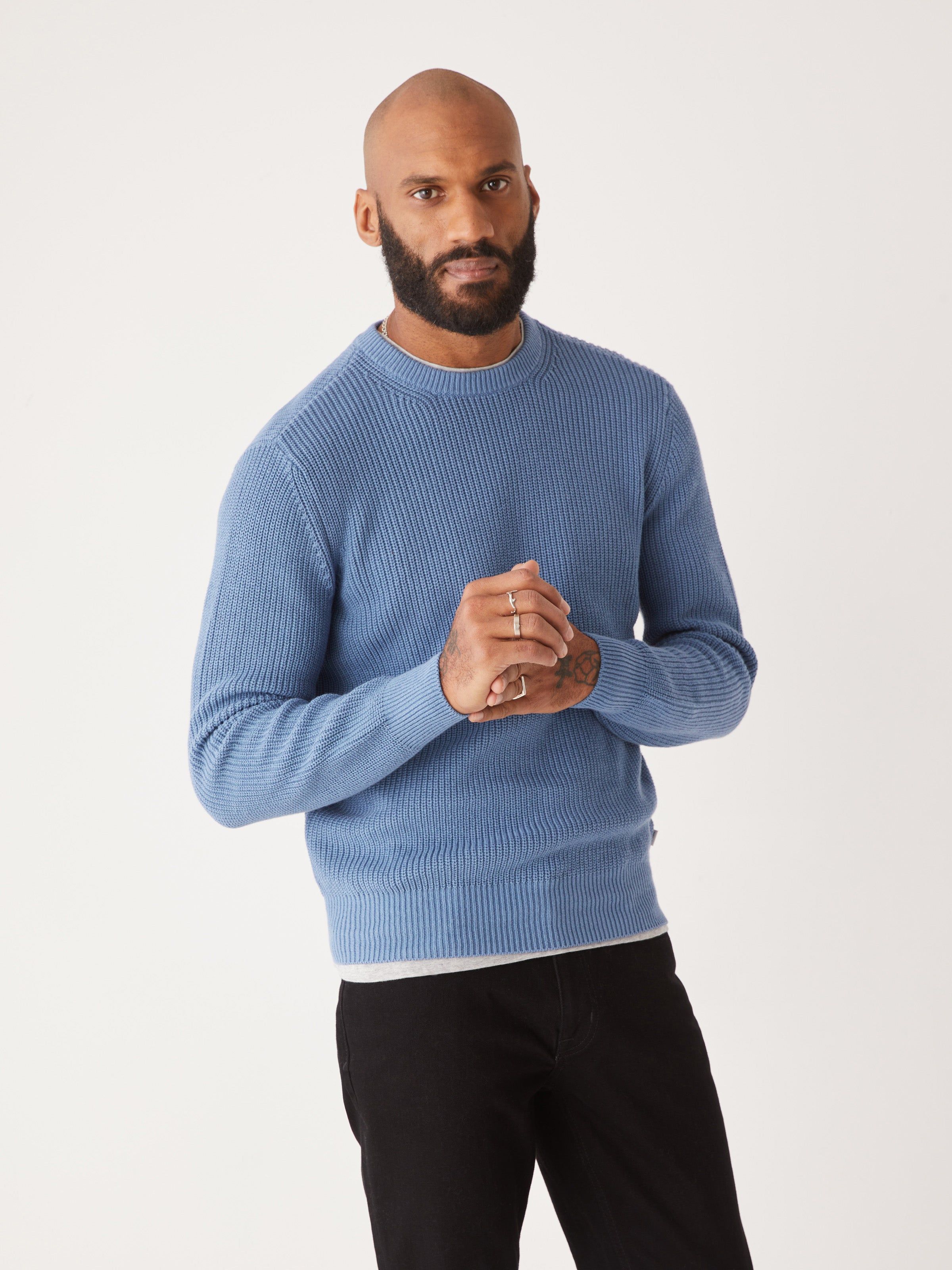The Ribbed Sweater in Coronet blue sold by Frank & Oak product image thumbnail 3