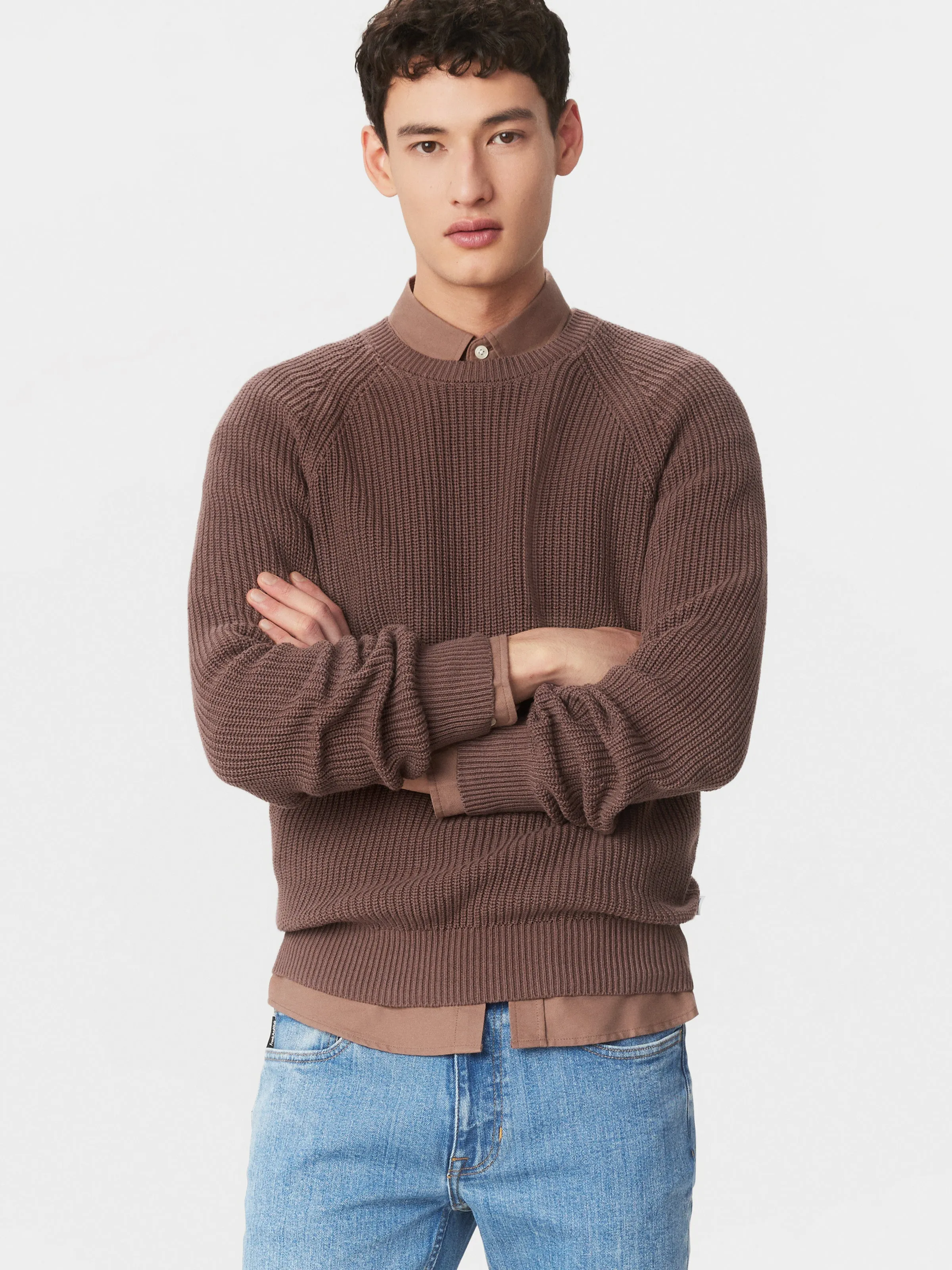 The Ribbed Crewneck Sweater in Dark Clay sold by Frank & Oak product image thumbnail 2