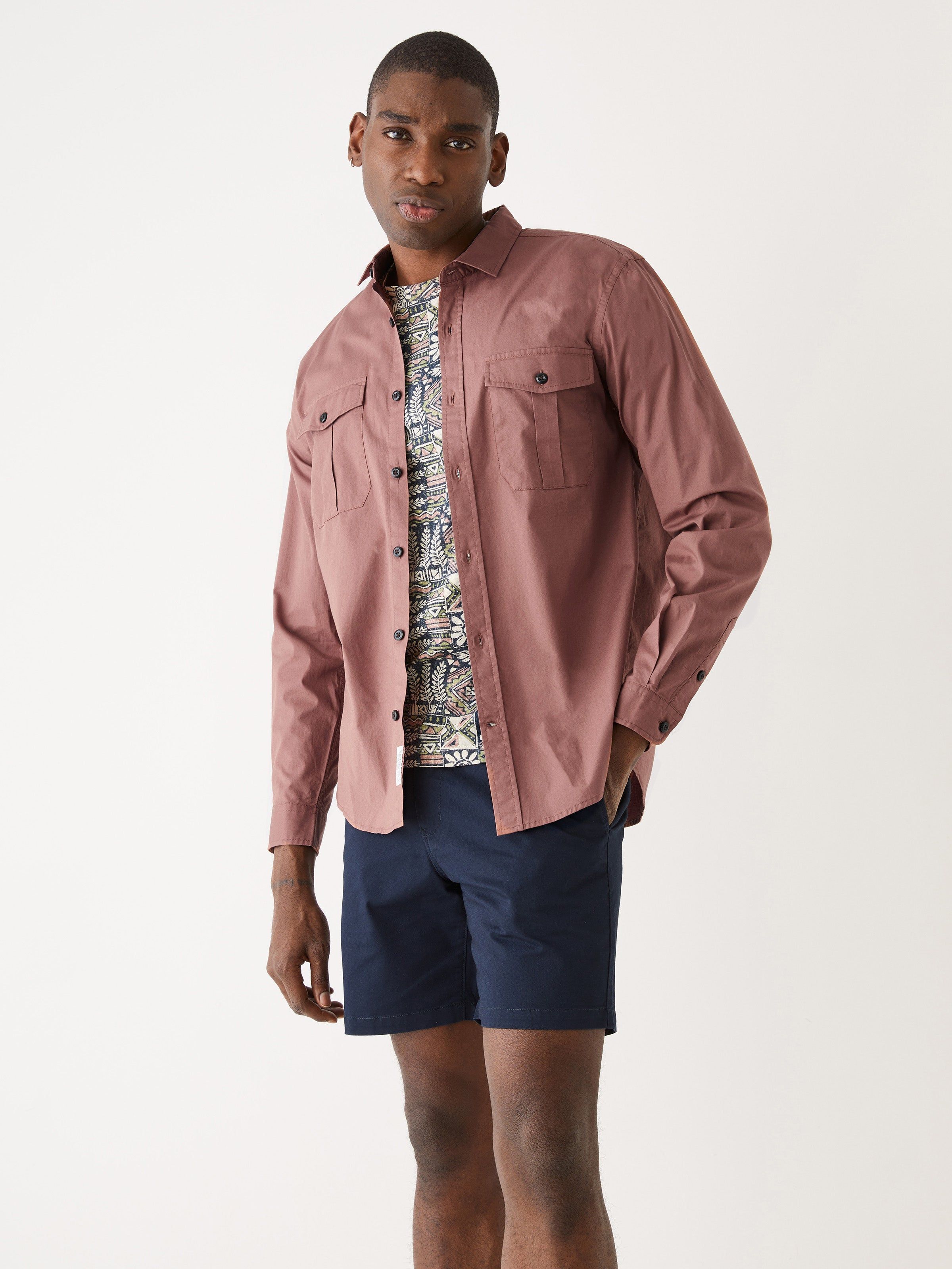 The Lightweight Overshirt in Cognac sold by Frank & Oak