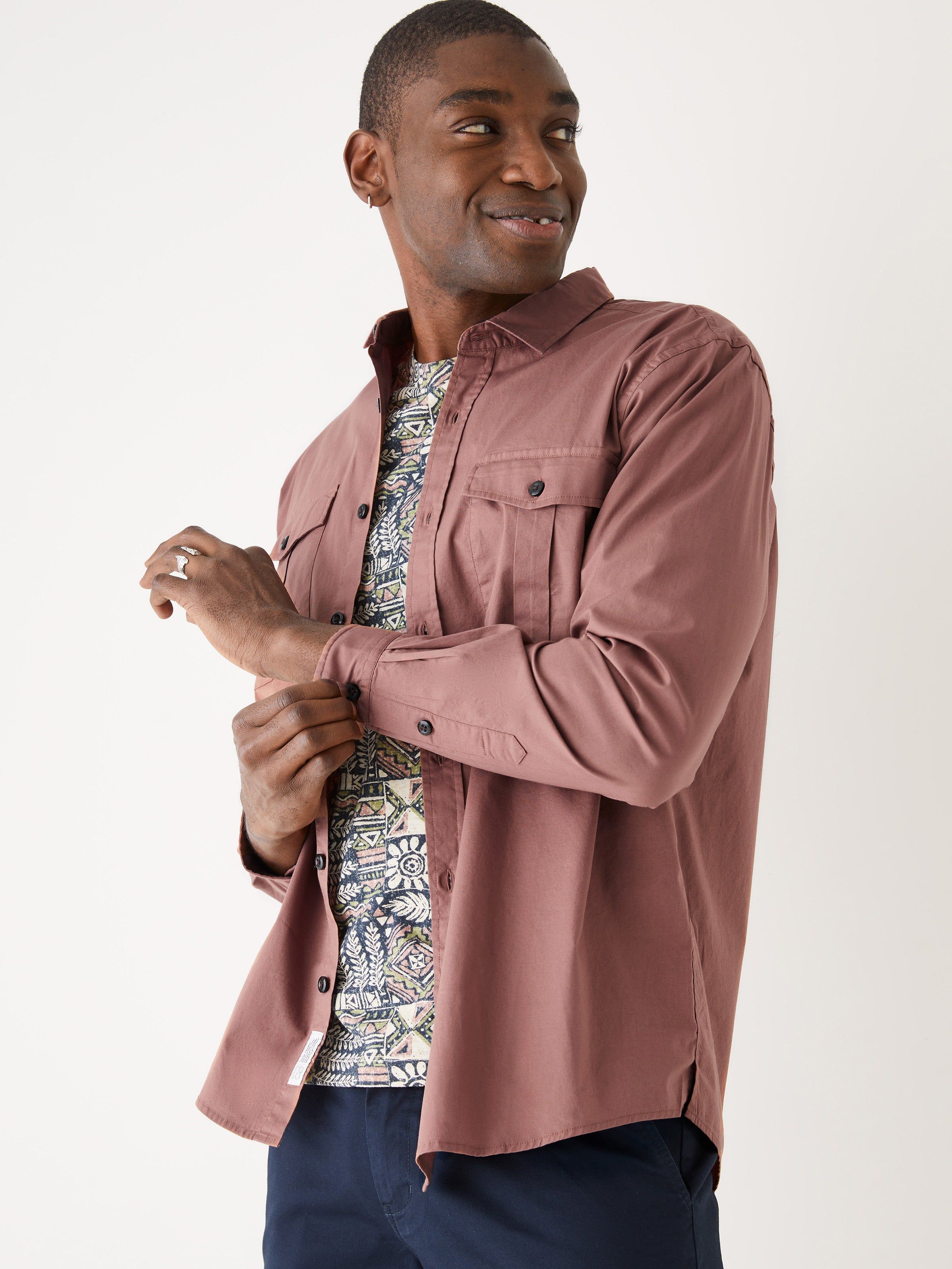 The Lightweight Overshirt in Cognac sold by Frank & Oak product image thumbnail 2