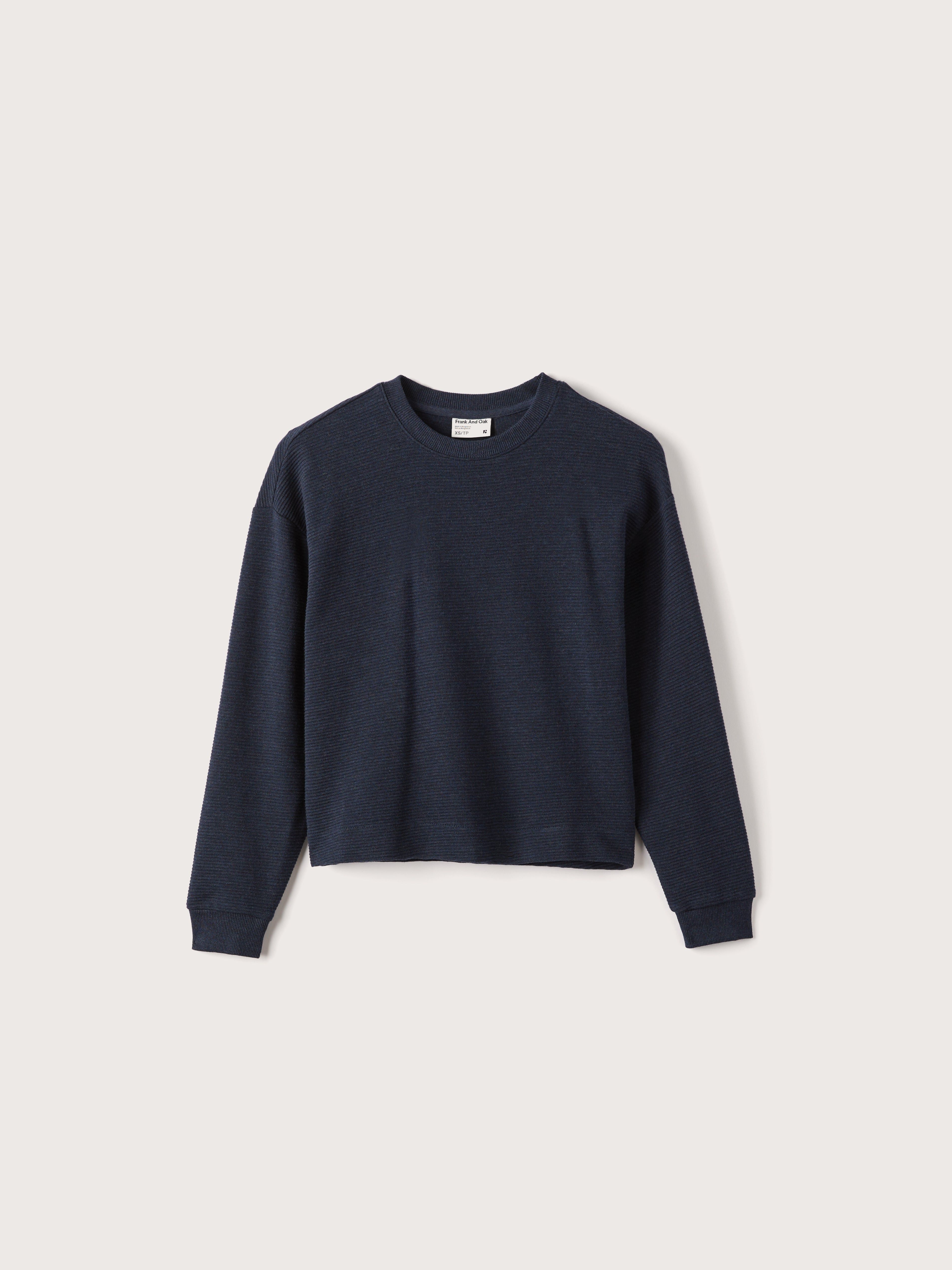 The Textured Sweatshirt in Dark Blue sold by Frank & Oak product image thumbnail 6