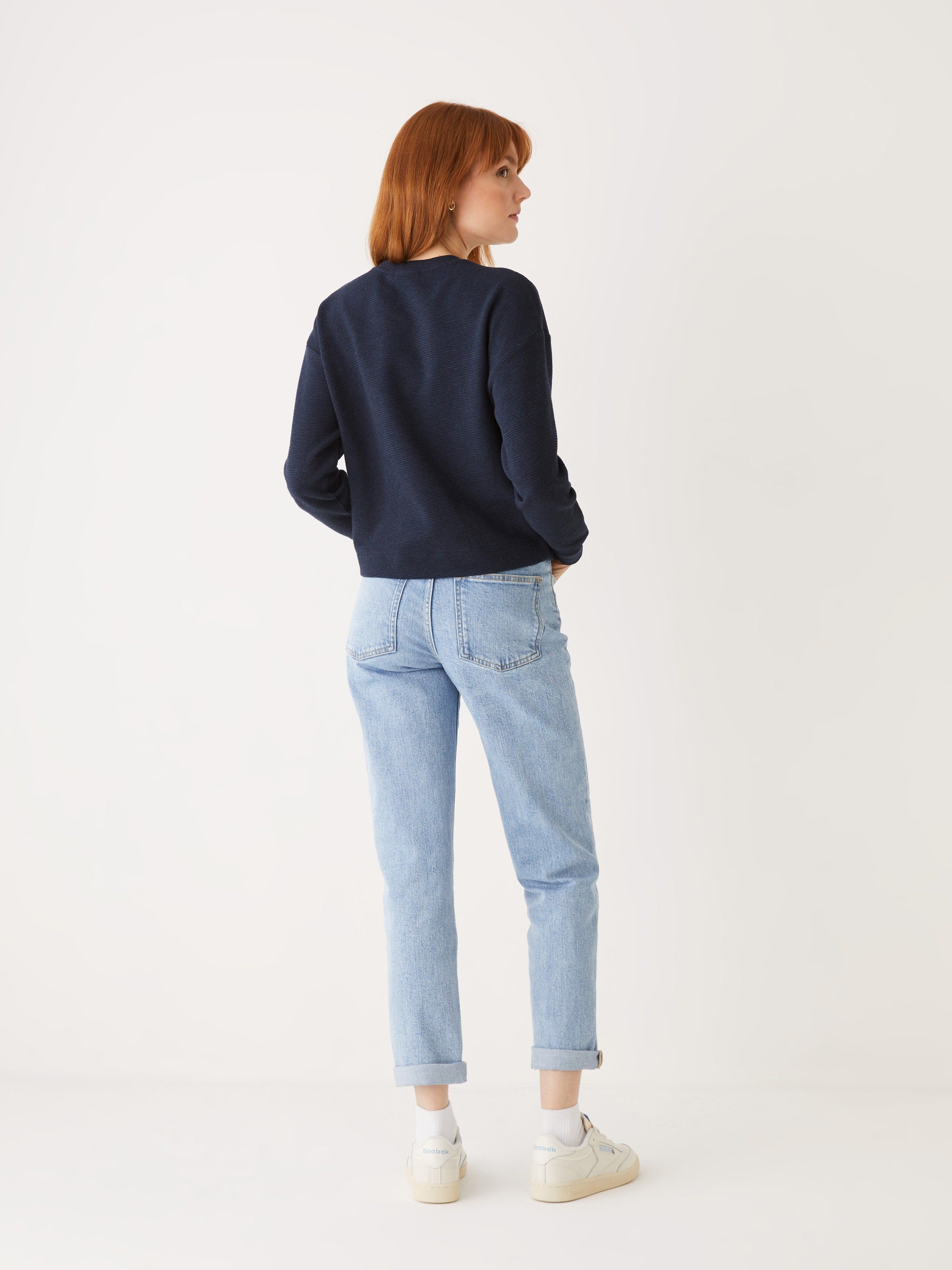 The Textured Sweatshirt in Dark Blue sold by Frank & Oak product image thumbnail 4