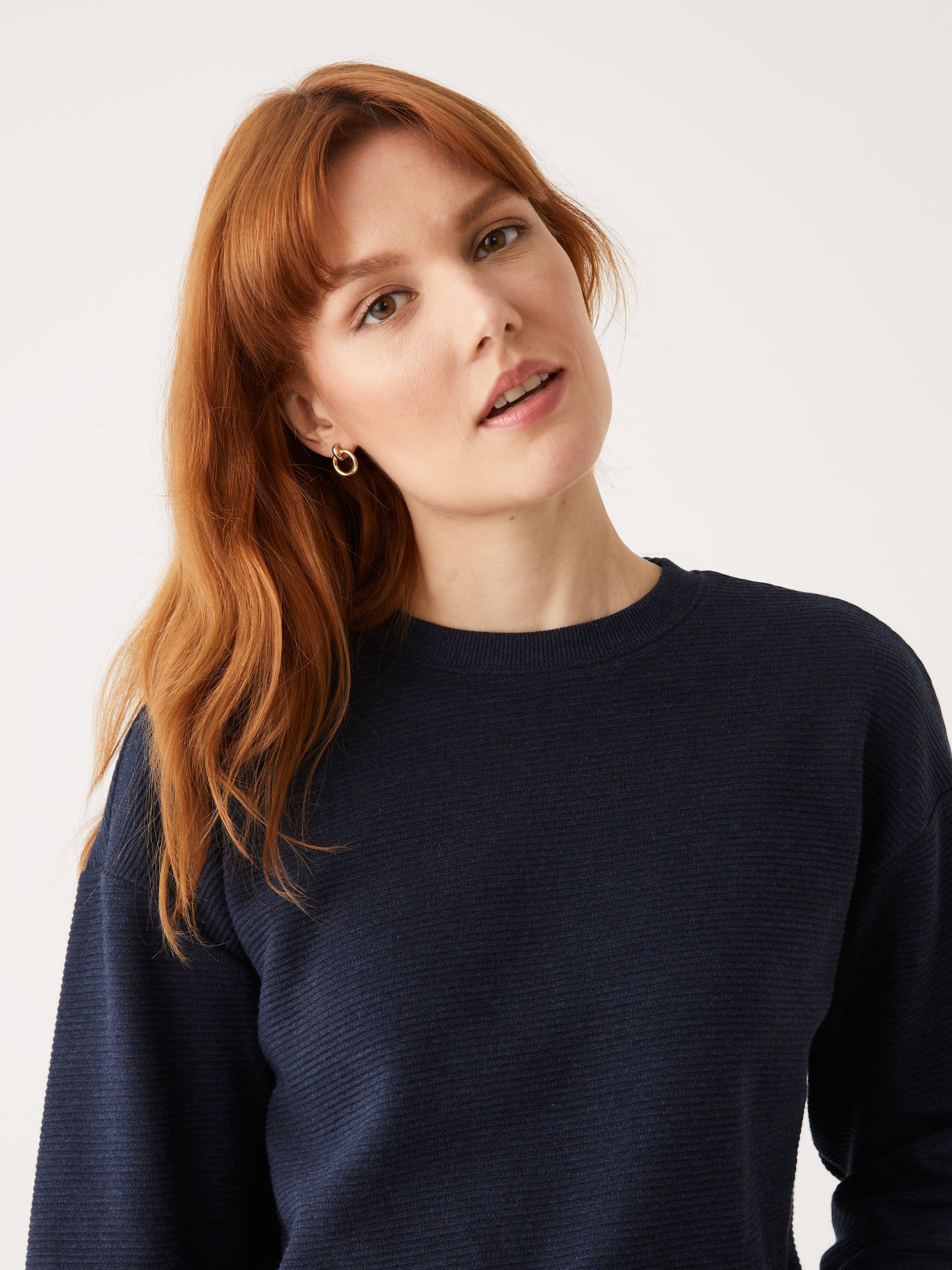 The Textured Sweatshirt in Dark Blue sold by Frank & Oak product image thumbnail 2