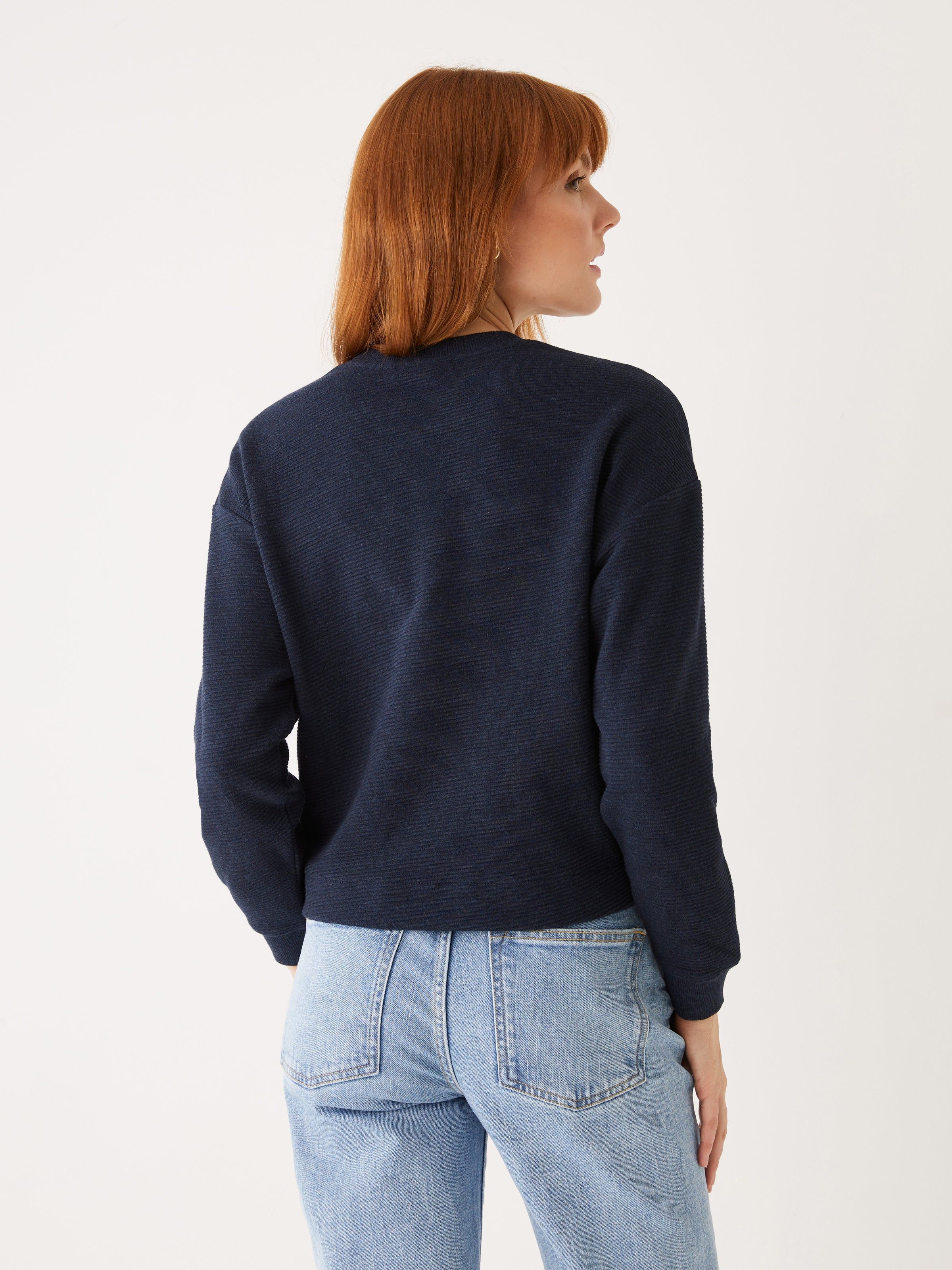The Textured Sweatshirt in Dark Blue sold by Frank & Oak product image thumbnail 5