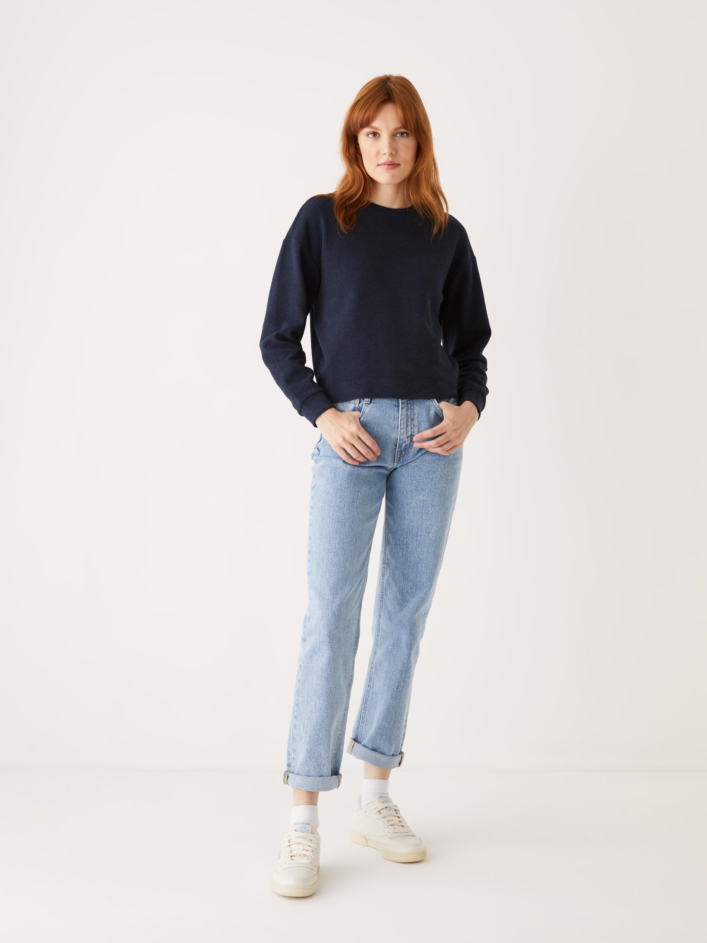 The Textured Sweatshirt in Dark Blue sold by Frank & Oak product image thumbnail 3