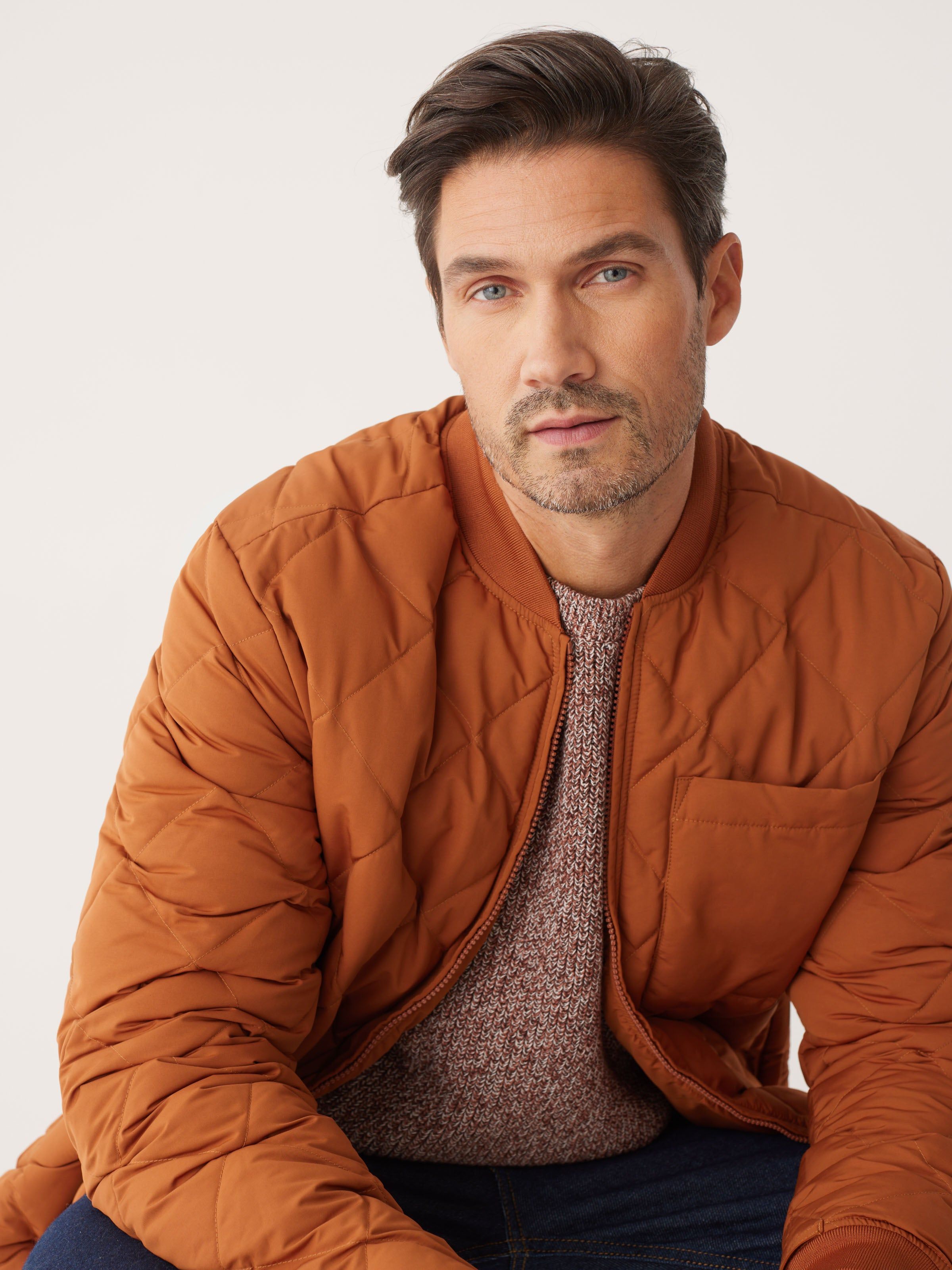 The Skyline Reversible Bomber in Orange sold by Frank & Oak product image thumbnail 2