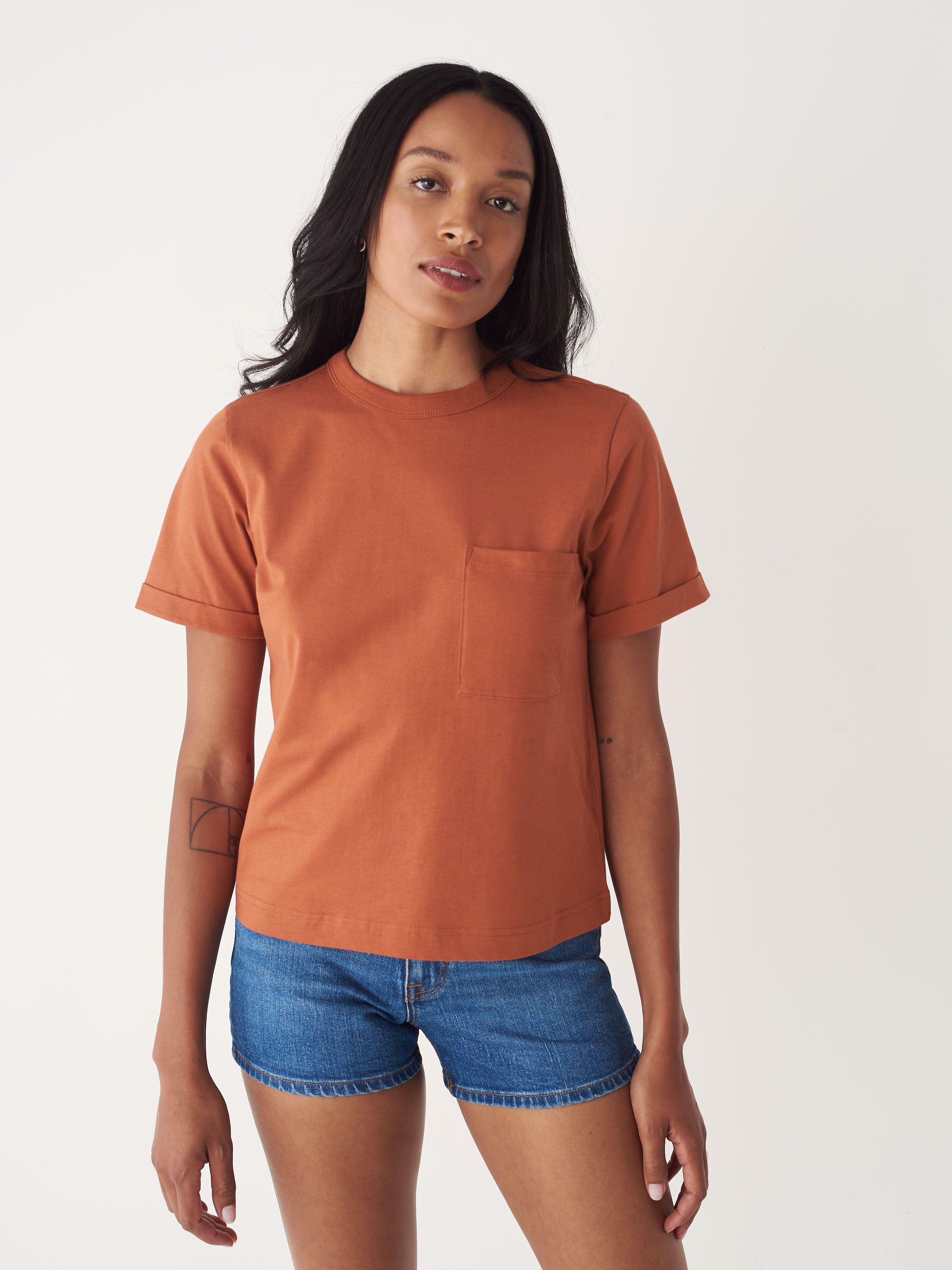 The Smooth T-Shirt in Clay sold by Frank & Oak