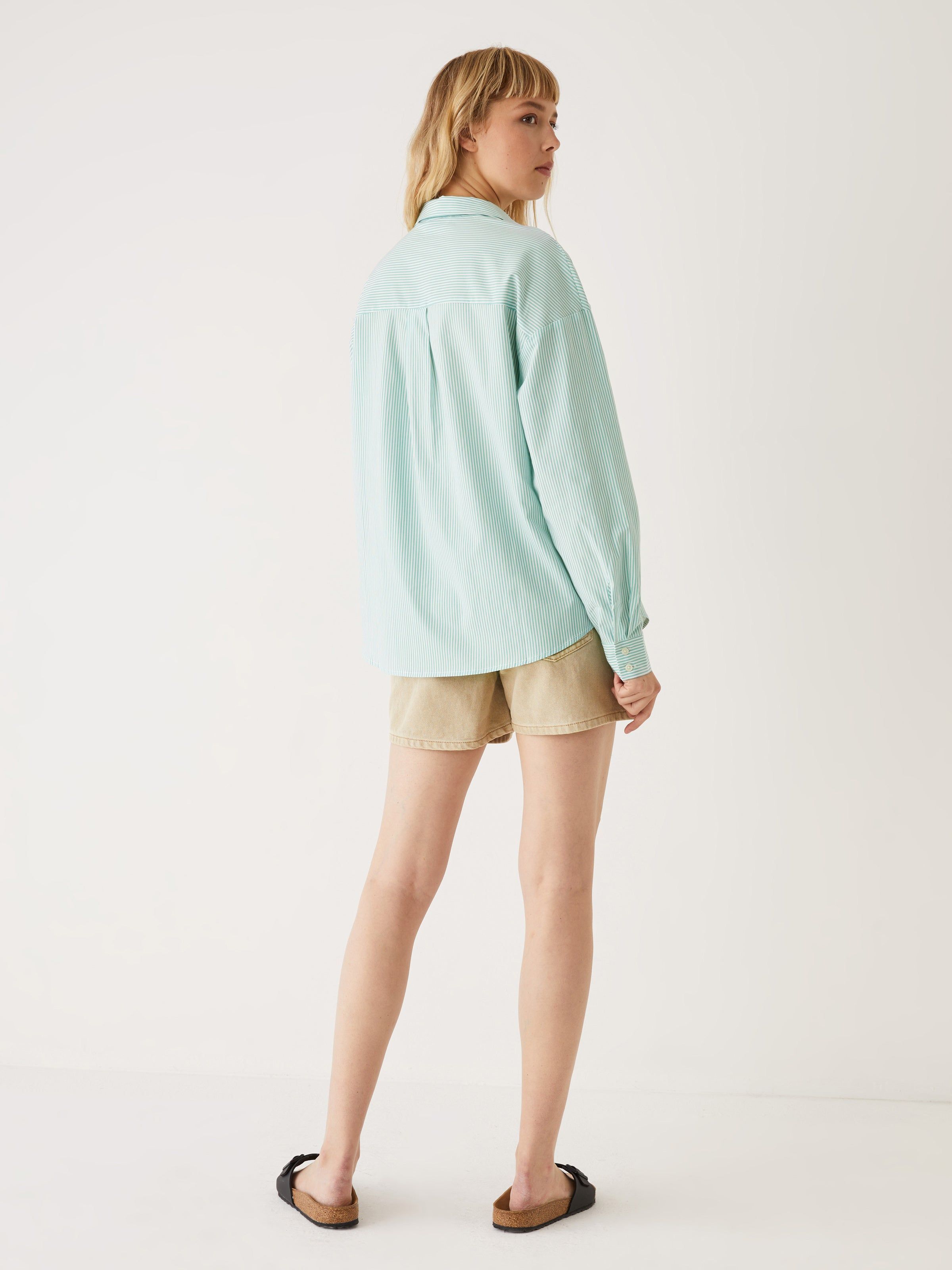 The Striped Oversized Shirt in Blue sold by Frank & Oak product image thumbnail 5