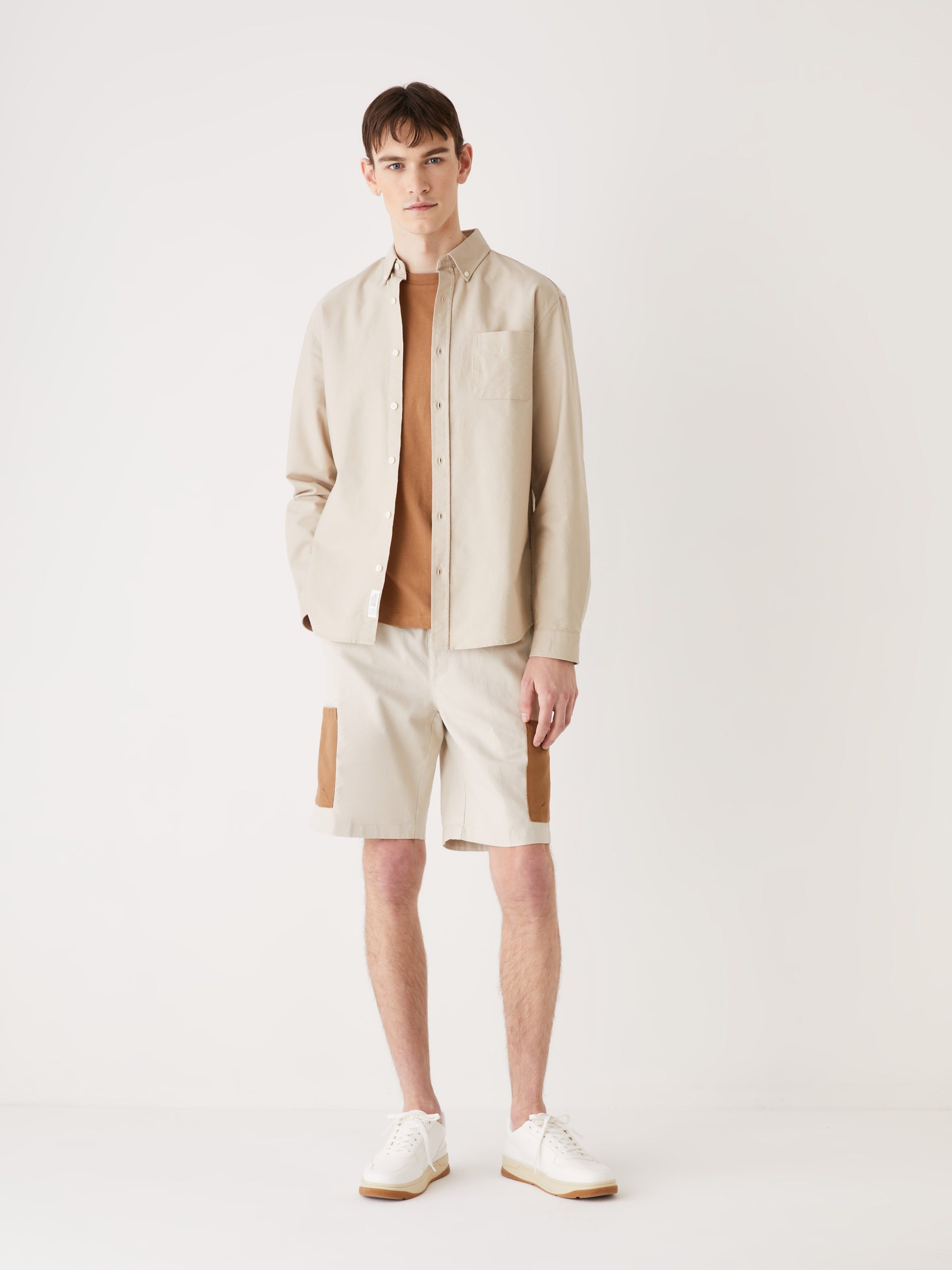The Colour Block Cargo Short in Feather Grey sold by Frank & Oak product image thumbnail 5