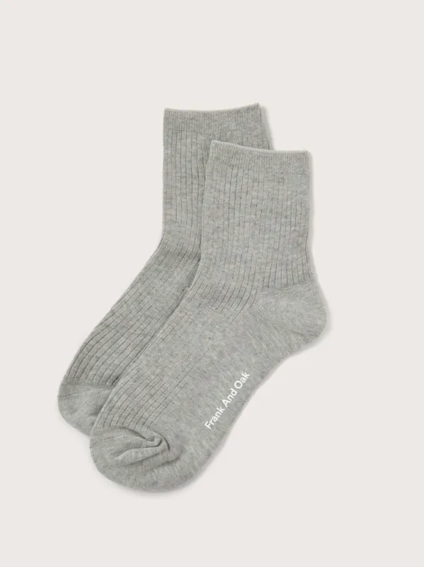 The Organic Cotton Ribbed Socks in Vintage Grey sold by Frank & Oak