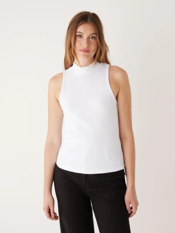 The Mockneck Tank Top in Bright White sold by Frank & Oak