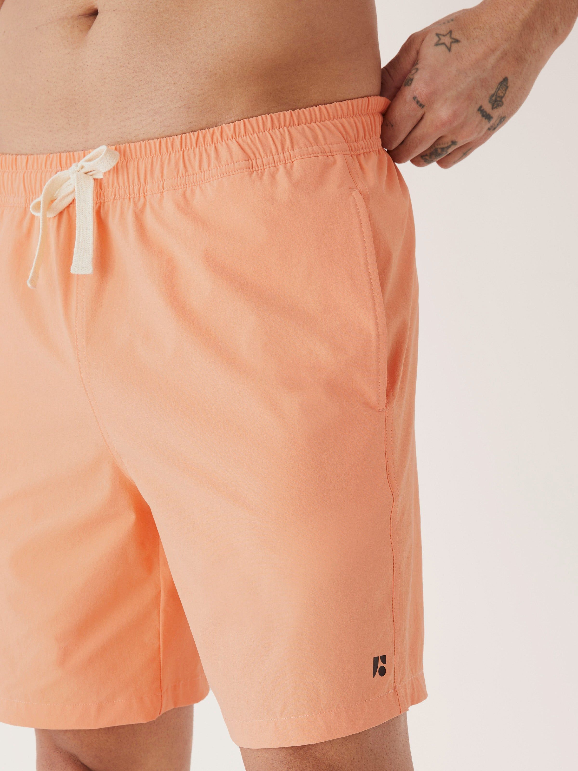 The 7in Swim Short in Coral sold by Frank & Oak product image thumbnail 2