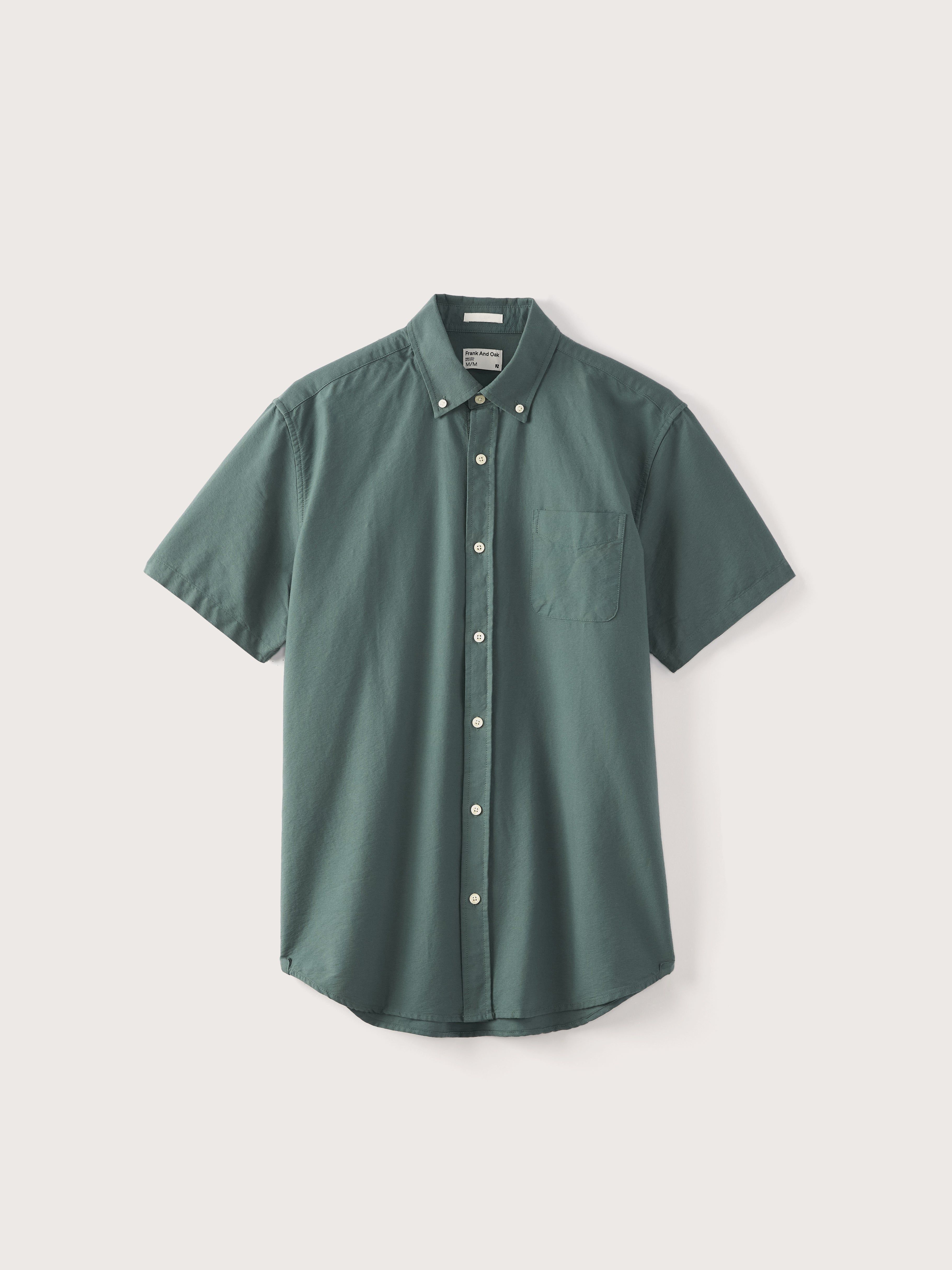The Short-Sleeved Jasper Oxford Shirt in Green sold by Frank & Oak product image thumbnail 5