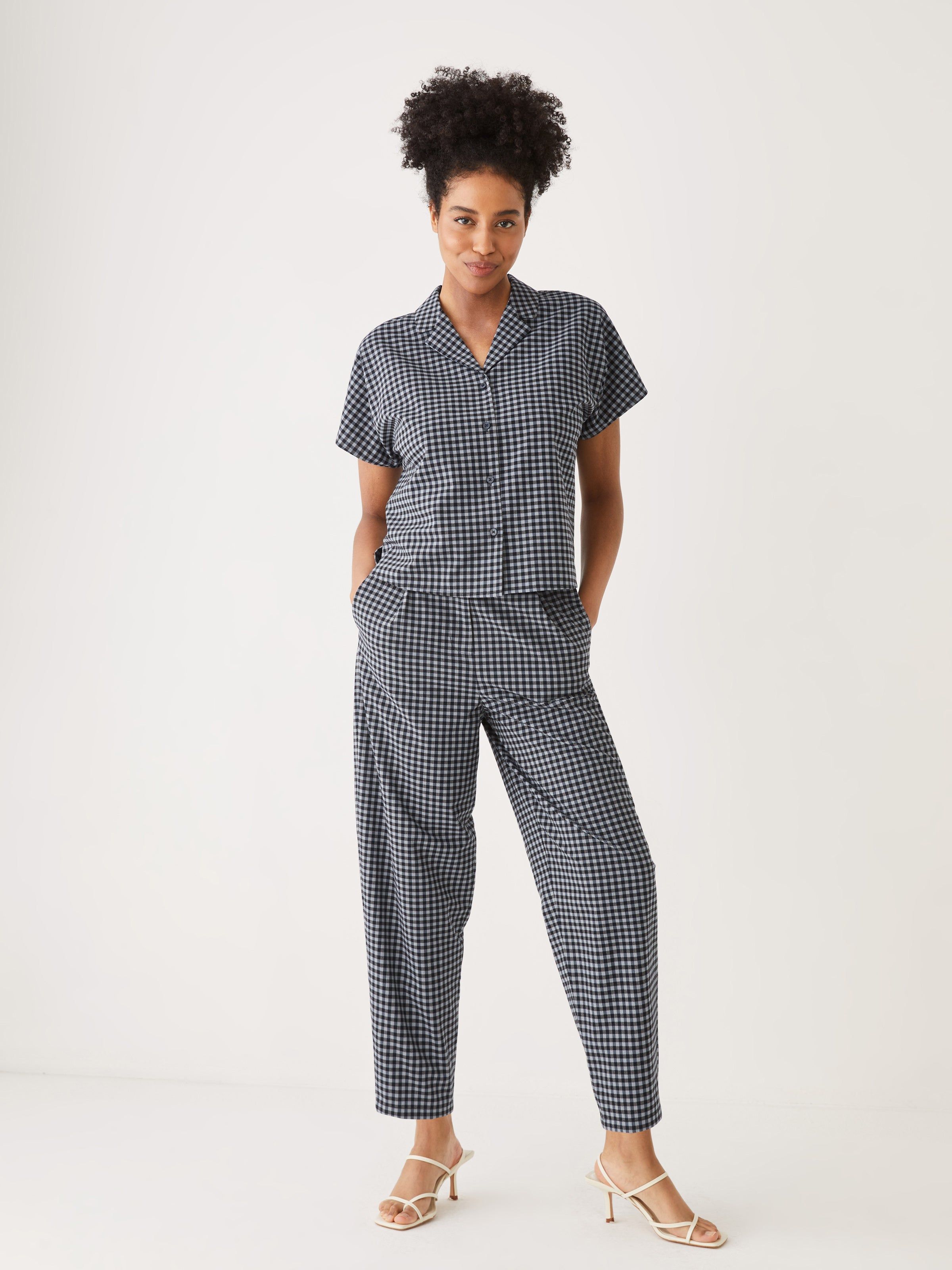 The Gingham Camp Collar blouse in Navy sold by Frank & Oak product image thumbnail 4