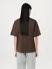 The Drop Shoulder Loose T-Shirt in Brown Black sold by Frank & Oak