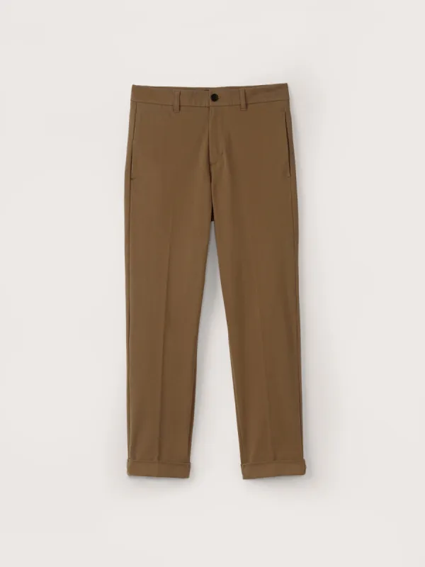 The Colin Tapered Flex Pant in Sepia sold by Frank & Oak