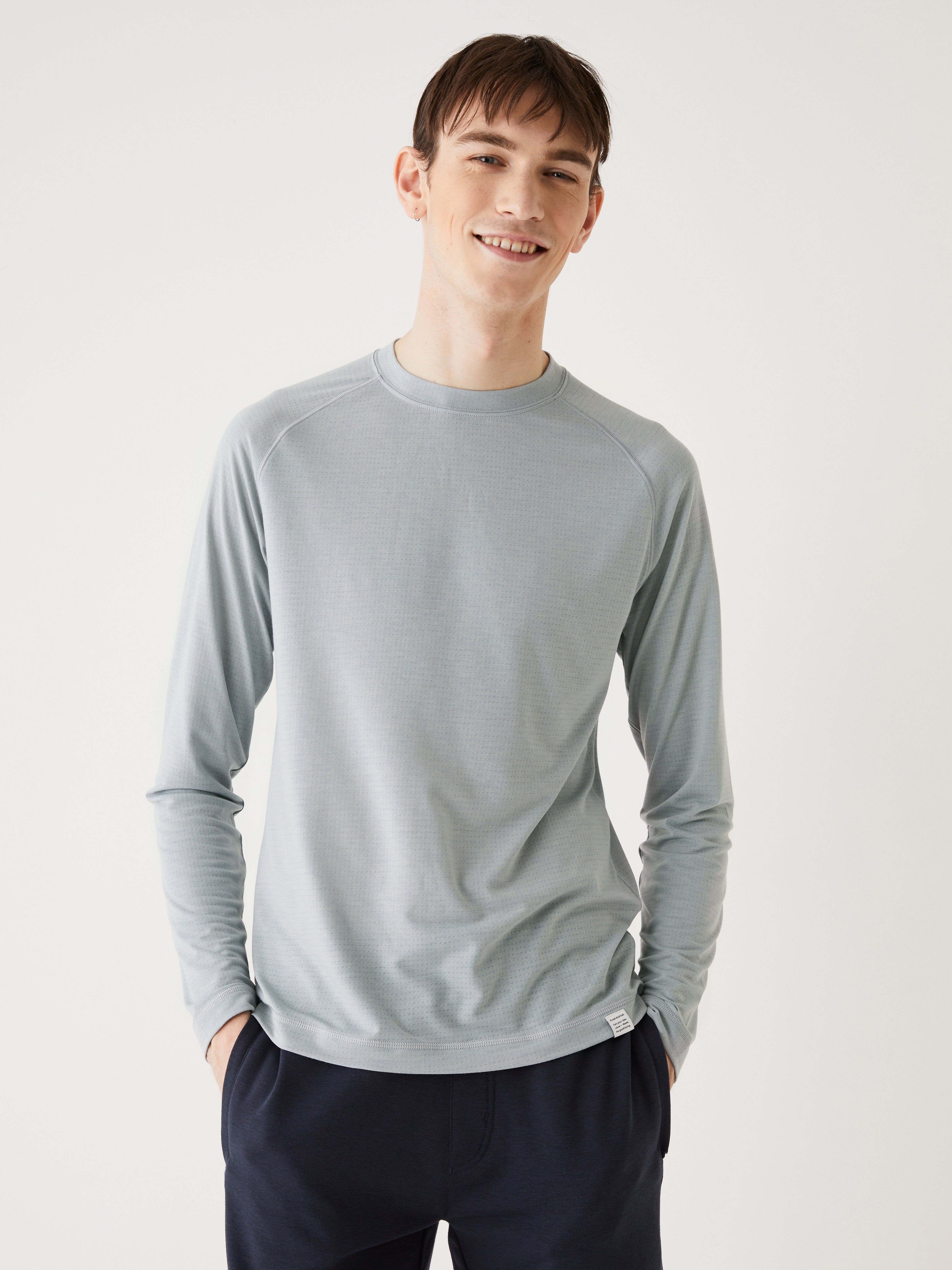The Long Sleeve Motion T-Shirt in Grey sold by Frank & Oak