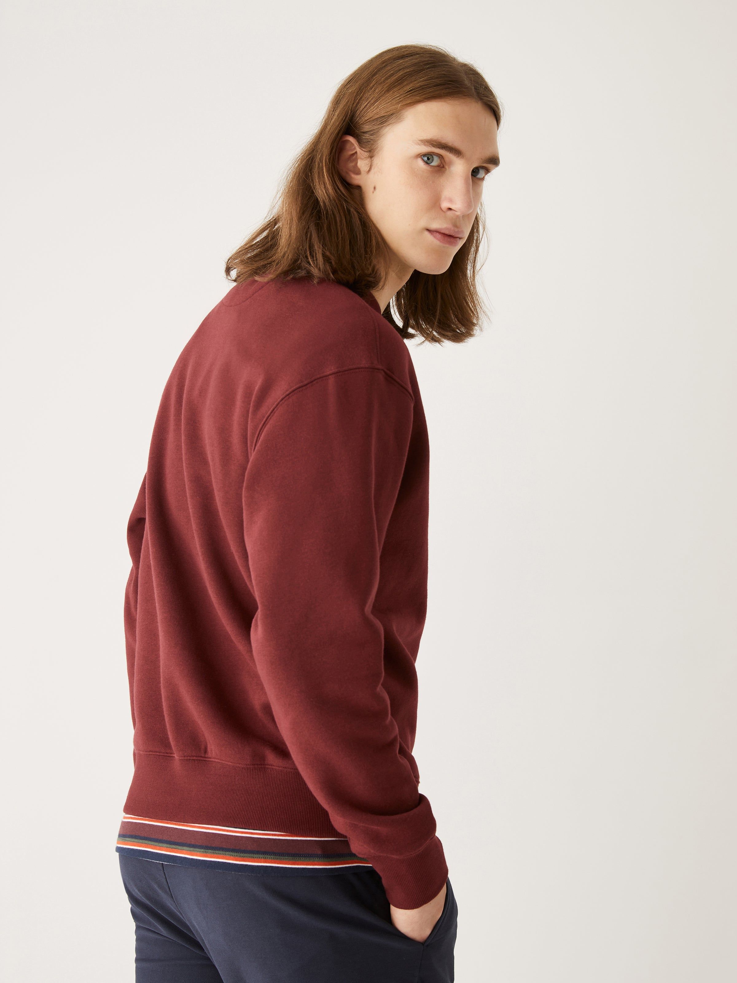 The French Fleece Crewneck in Dark Red sold by Frank & Oak product image thumbnail 3